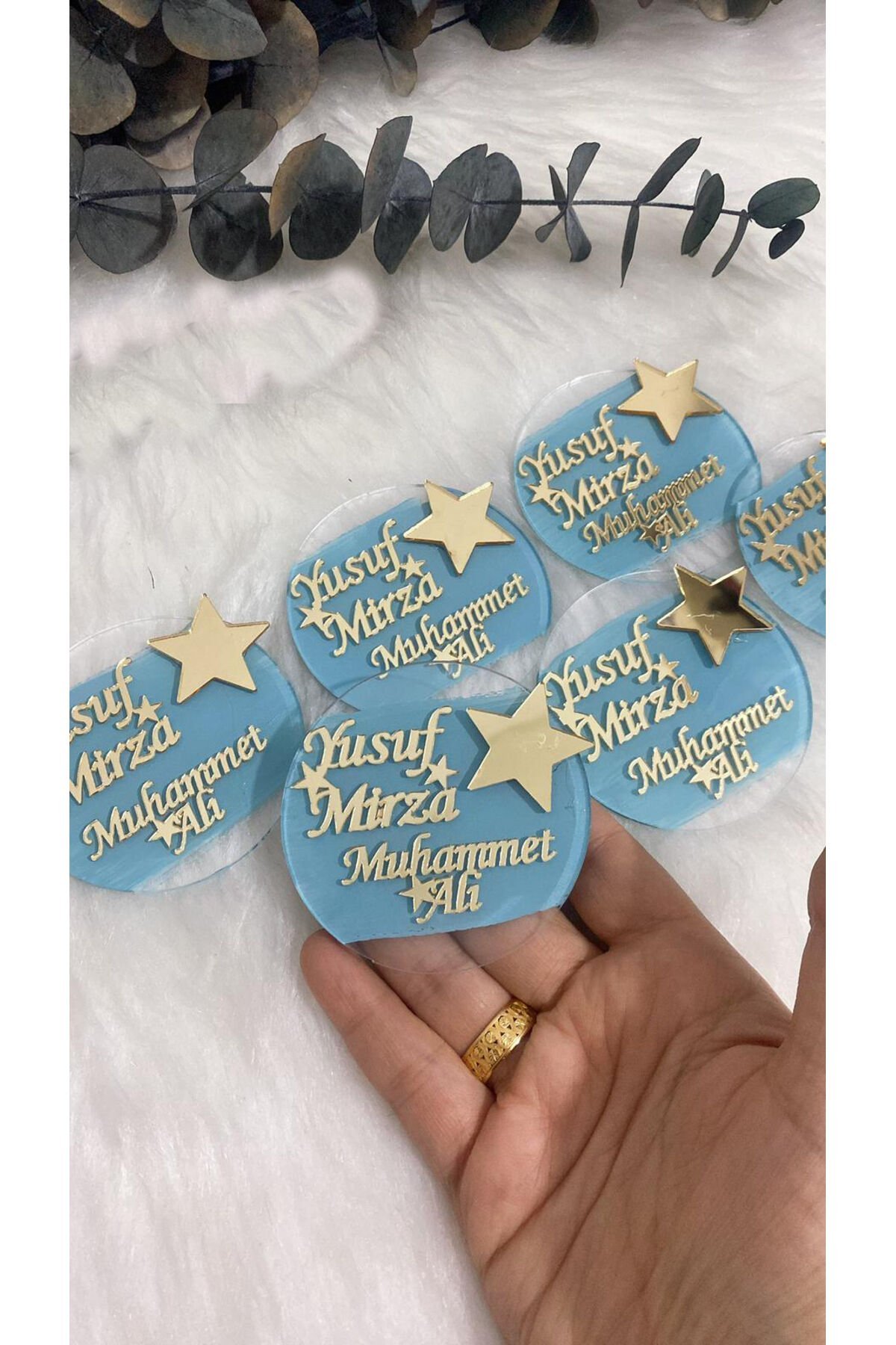 Şeffaf Pleksi Yıldız Figürlü Magnet İkiz Kardeşler Hatırası Magnet 15 adet