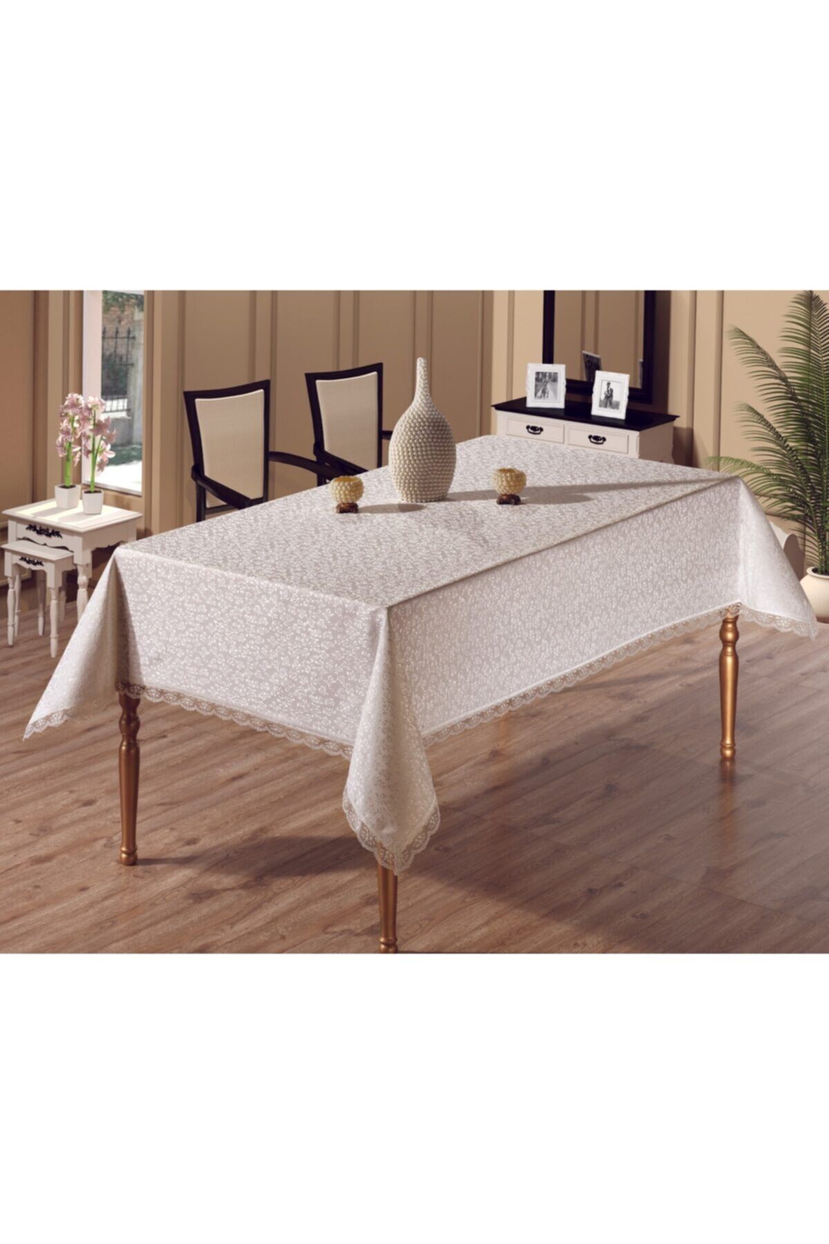 Fransız Güpürlü Kdk Masa Örtüsü Cappuccino 160x220