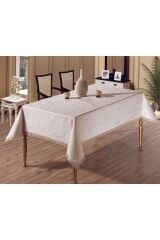Fransız Güpürlü Kdk Masa Örtüsü Cappuccino 160x220