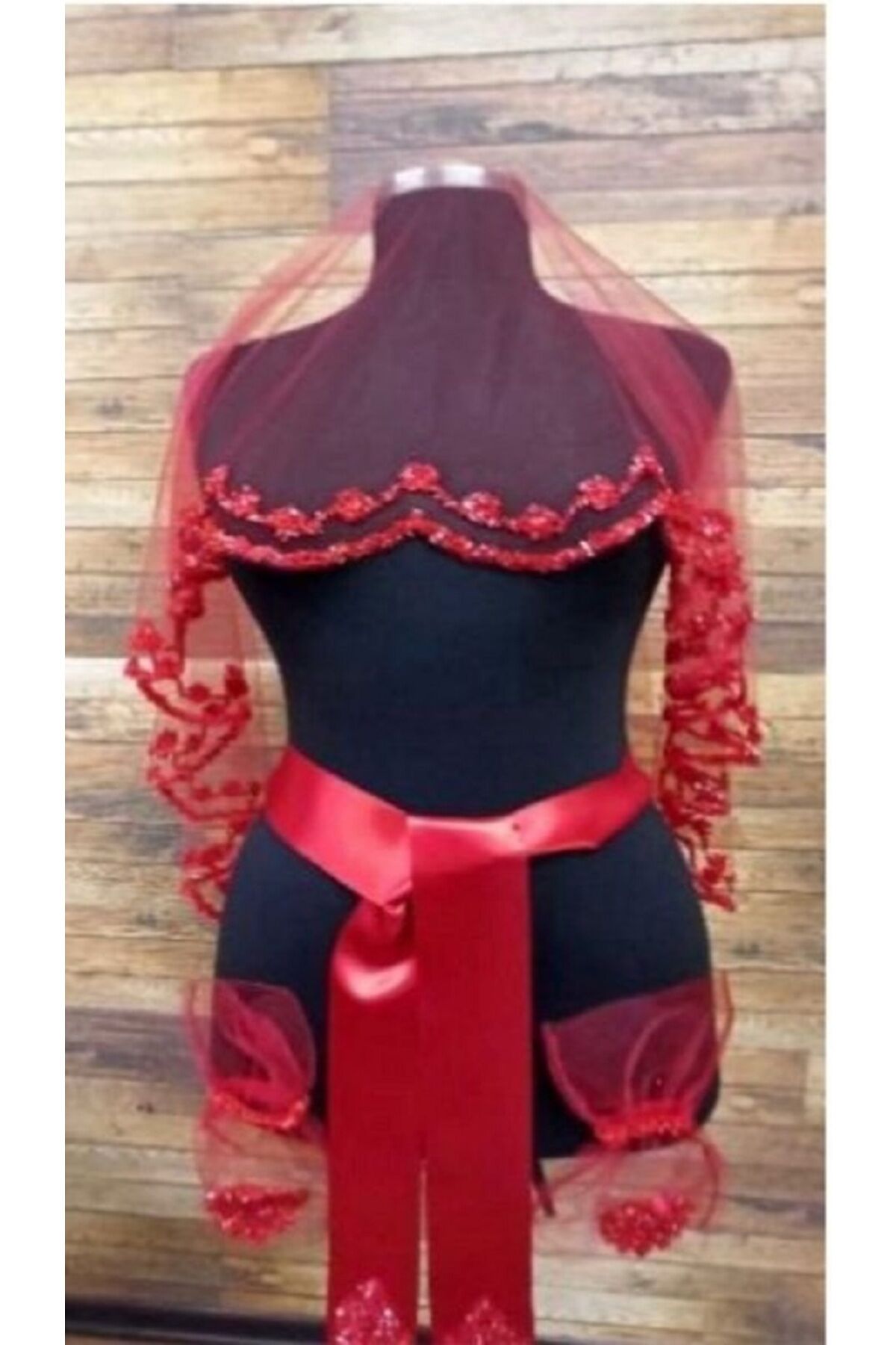 Gelin Duvak Seti, Rumeysa Model Pul Baskılı Kına Duvağı Seti Gelin Duvağı