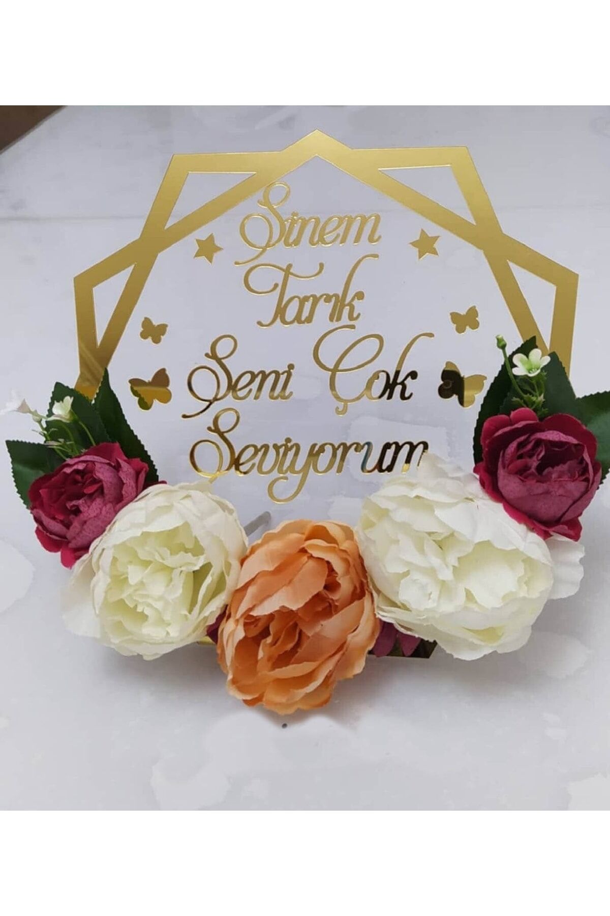 Pleksi Isimlik Masa Üstü Gold Pleksi Isimlik Söz Nişan Düğün Masaüstü Isimlik Hediyelik