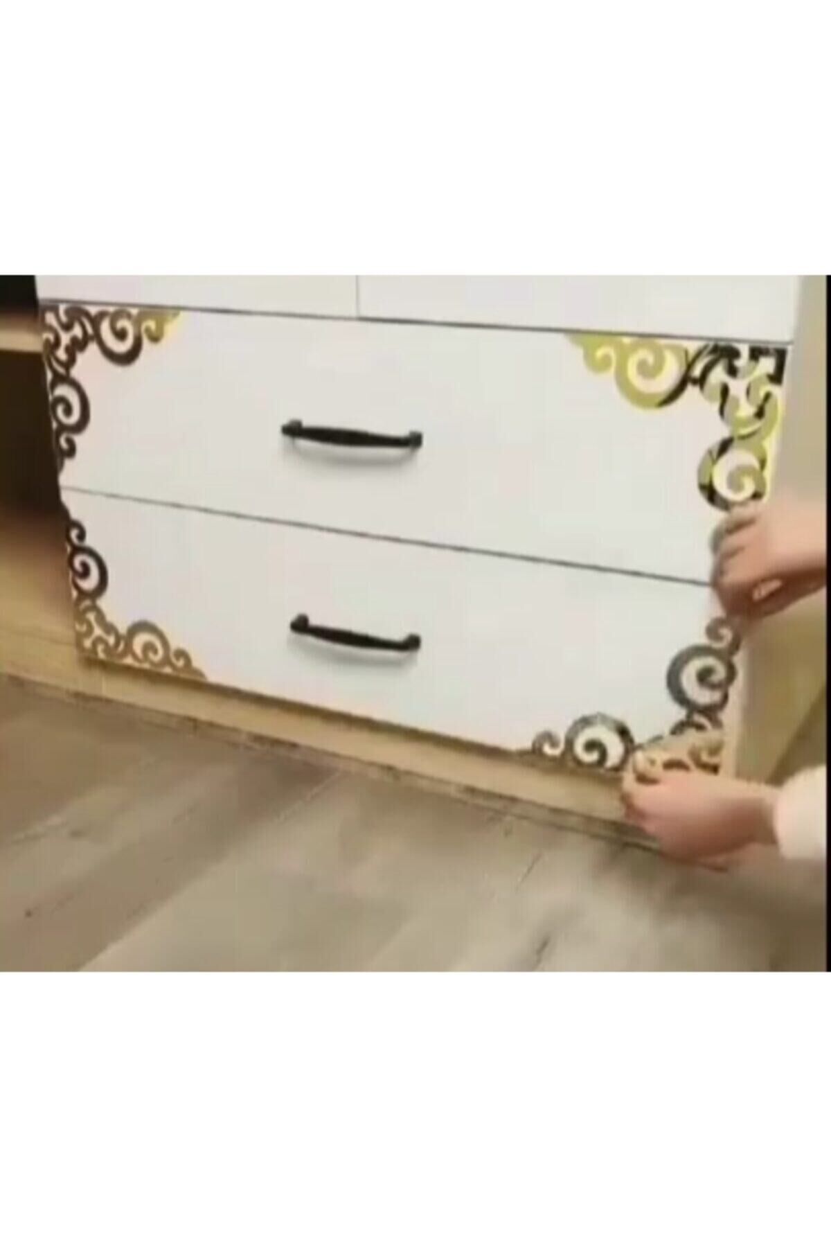 Aynalı Pleksi Çekmece Dolap Kenarı Süsü 4'lü