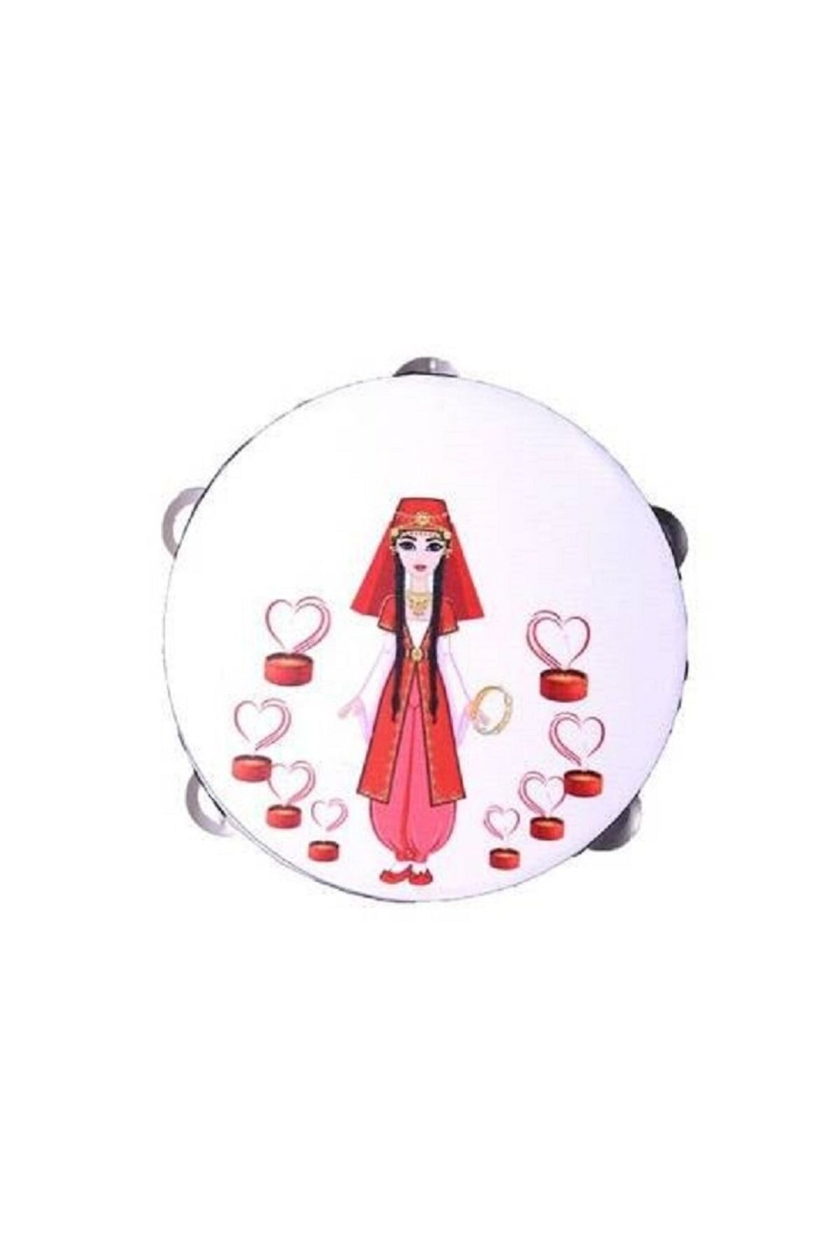 Kına Gecesi Kına Tefi Baskılı Ahşap Deri Tef Def 35 Cm