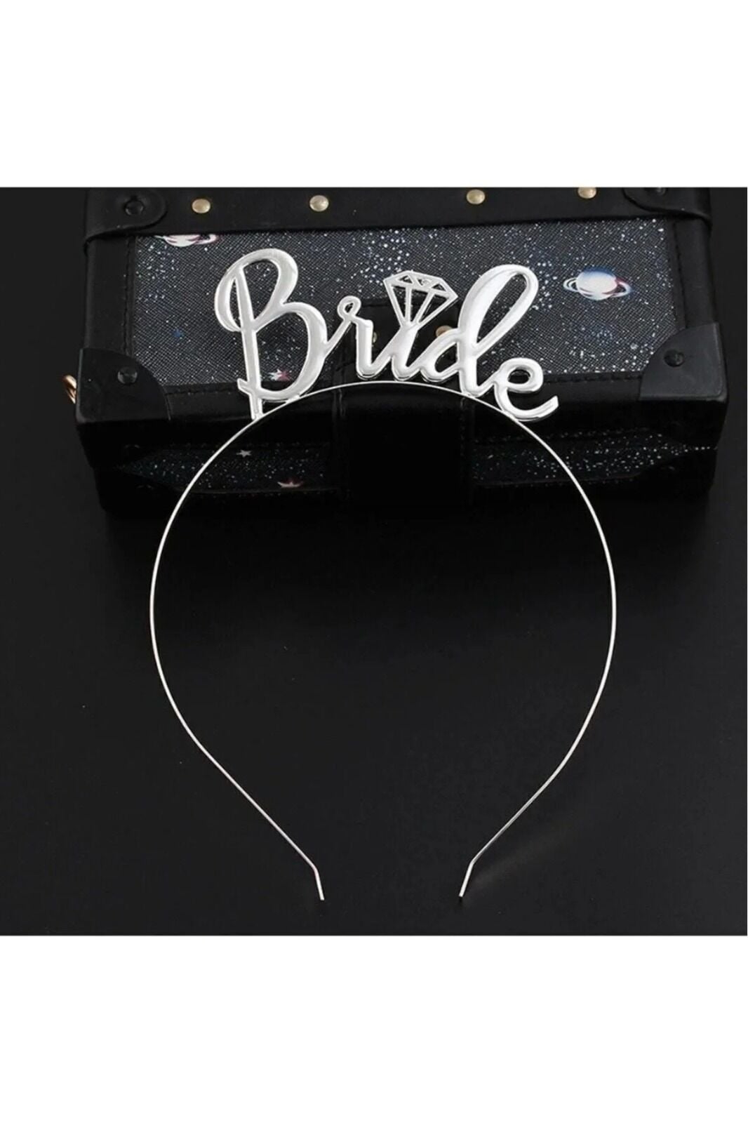 Bride Yazılı Metal Taç  Bekarlığa Veda Partisi Konsepti Kaliteli Taç Gri