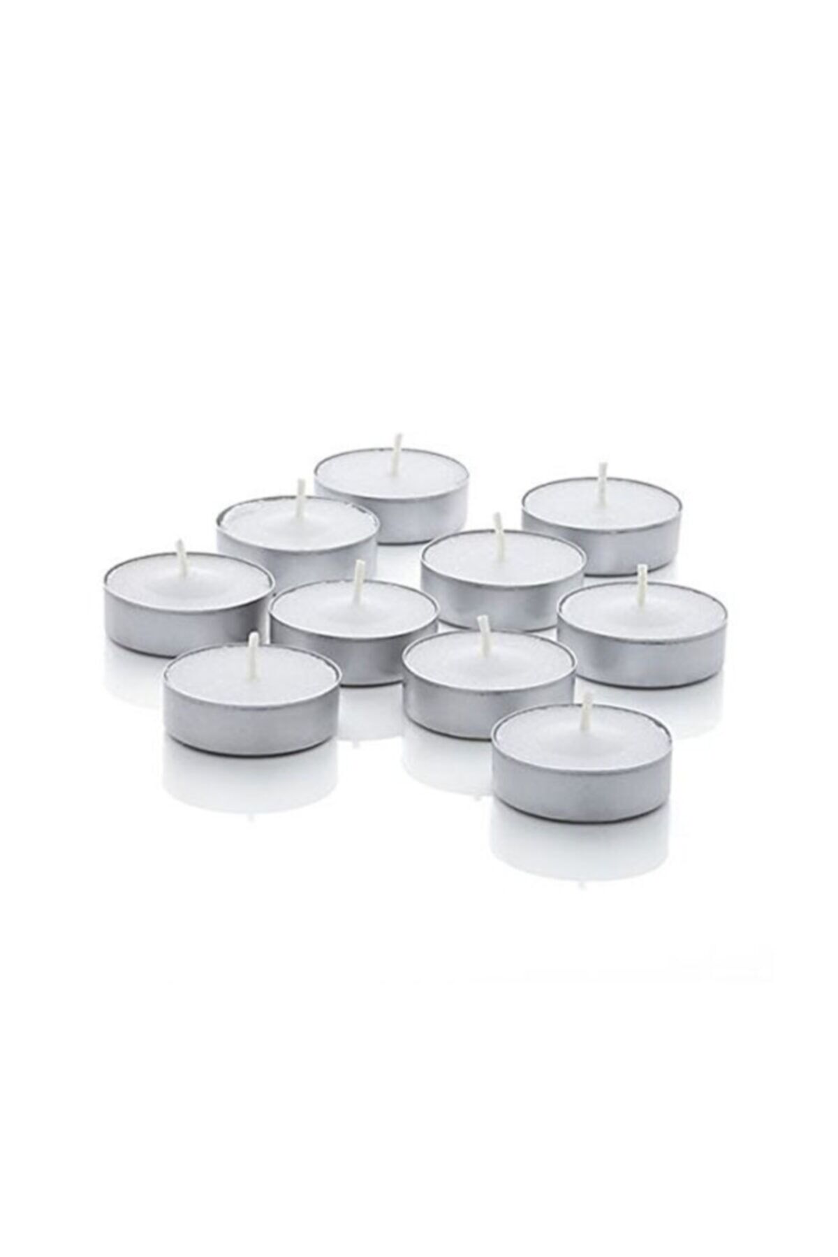 Beyaz Yuvarlak Tealight Mum Seti 50 Adet Parafin Mum
