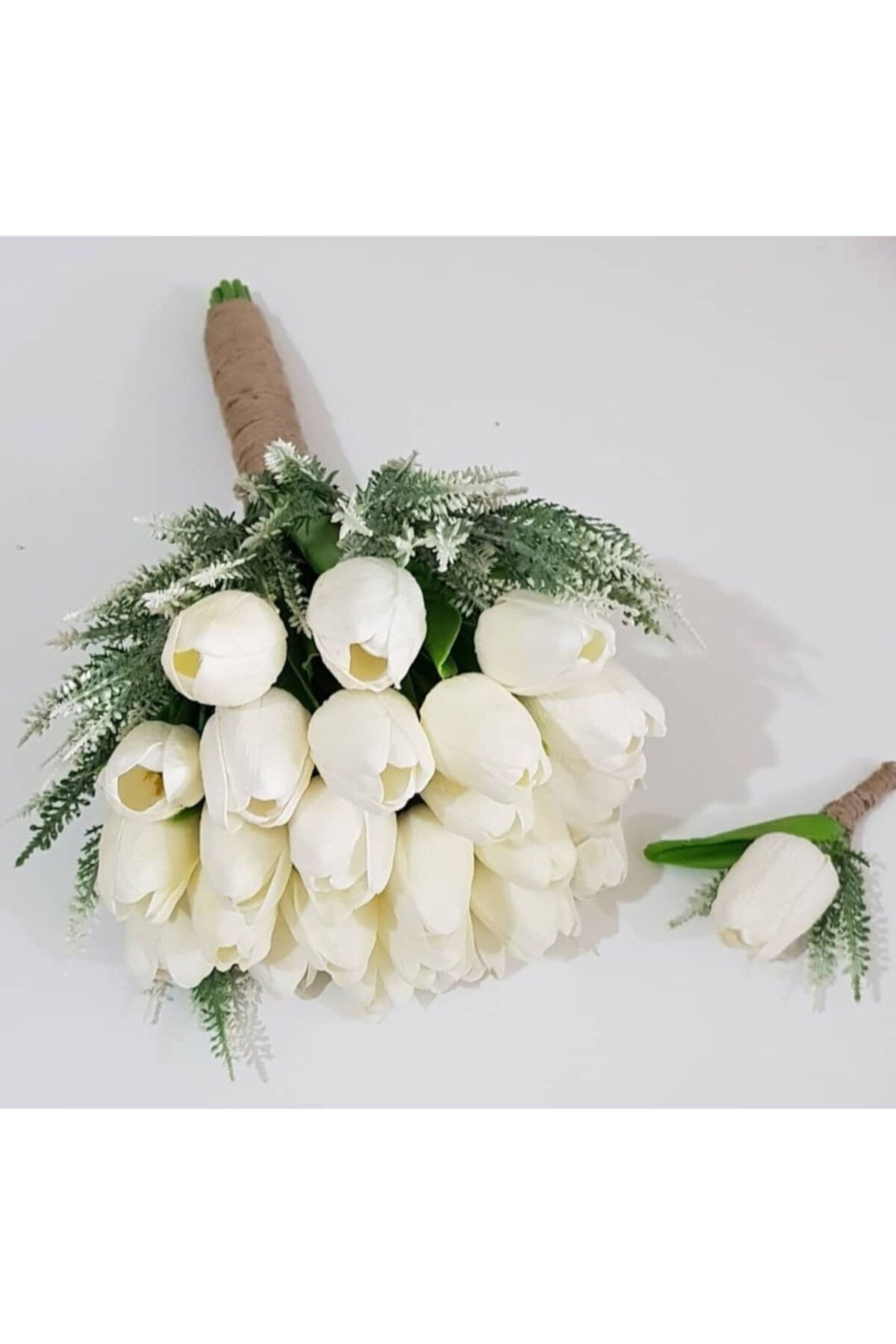 Gelin Buketi Islak Lale Gelin Eli Çiçeği Ve Damat Yaka Çiçeği Nişan Düğün Buketi