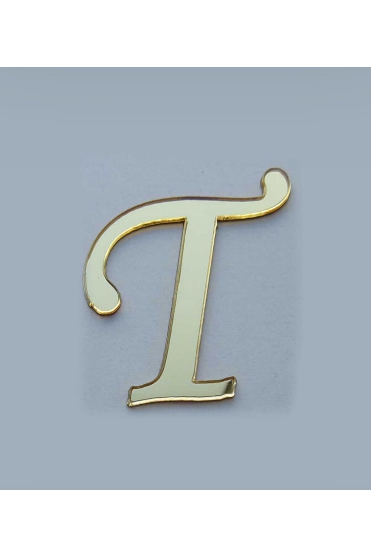Yapışkanlı Pleksi Harf Gold T Harfi 4cm Çapında 1 Adet