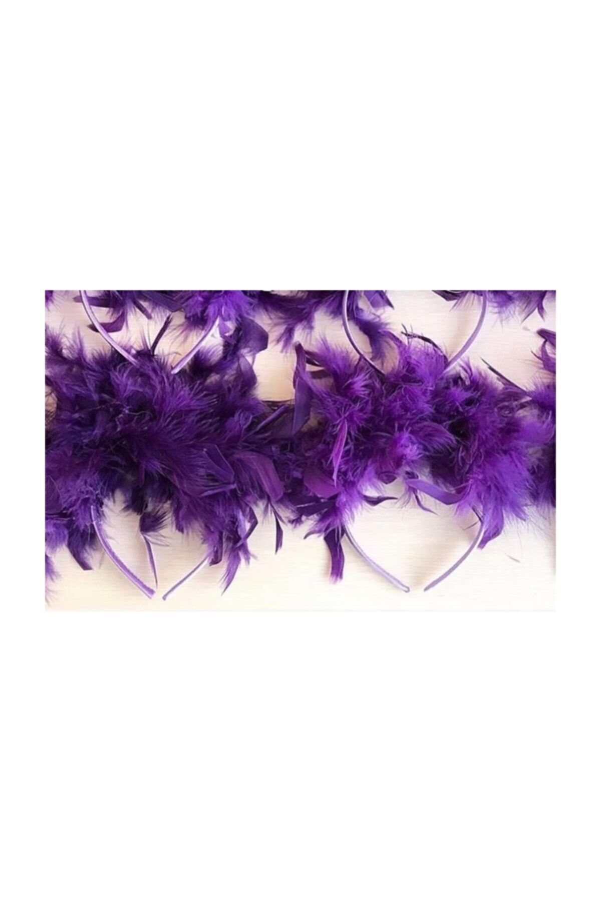 10 Adet Mor Tüylü Taç