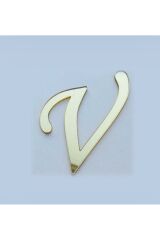 Yapışkanlı Pleksi Harf Gold V Harfi 4cm Çapında 1 Adet