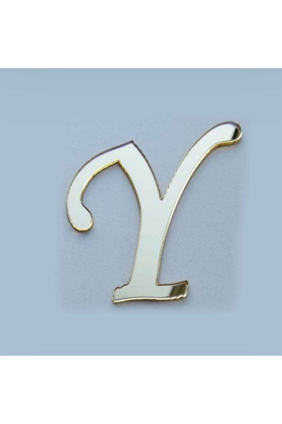 Yapışkanlı Pleksi Harf Gold Y Harfi 4cm Çapında 1 Adet