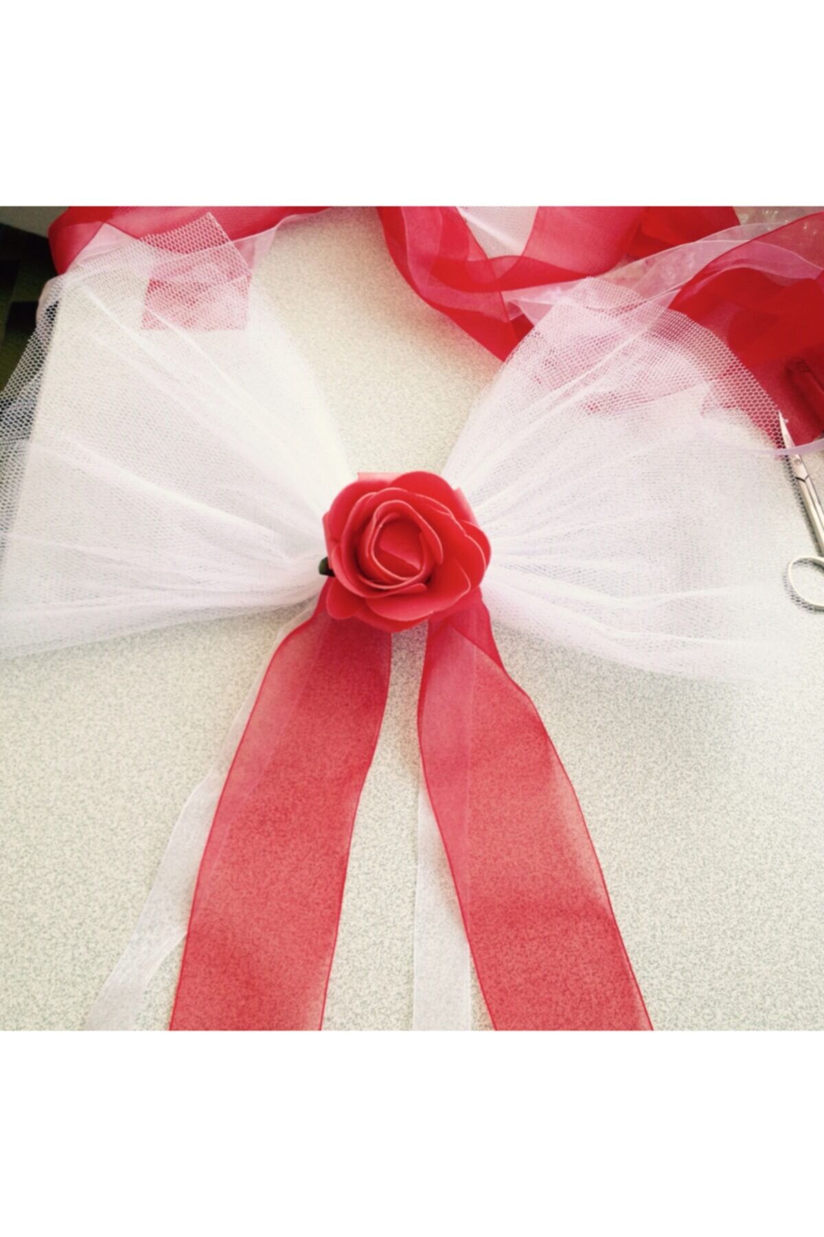 Düğün Gelin Arabası Süsü Güllü Tüllü Konvoy Süsü 12 Adet