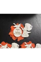 Yaş Magneti Süslü Ahşap 15 Adet Magnet