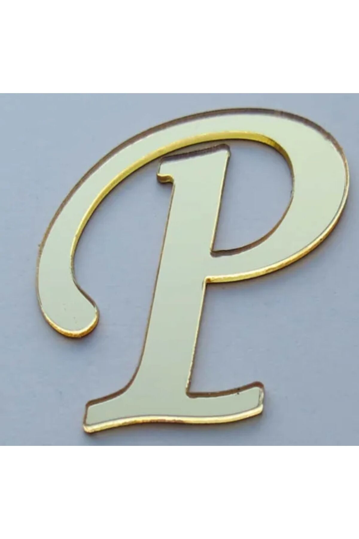 Yapışkanlı Pleksi Harf Gold P Harfi 4cm Çapında 1 Adet