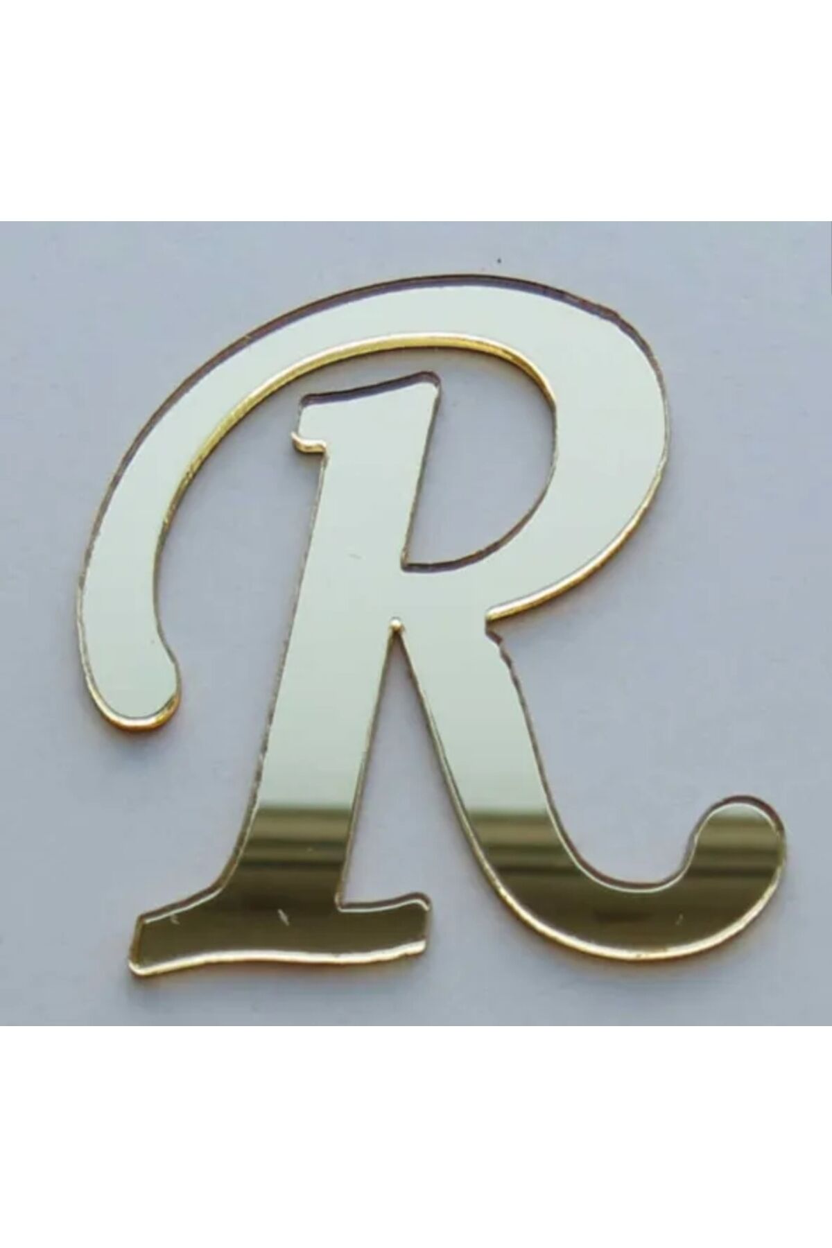 Yapışkanlı Pleksi Harf Gold R Harfi 4cm Çapında 1 Adet