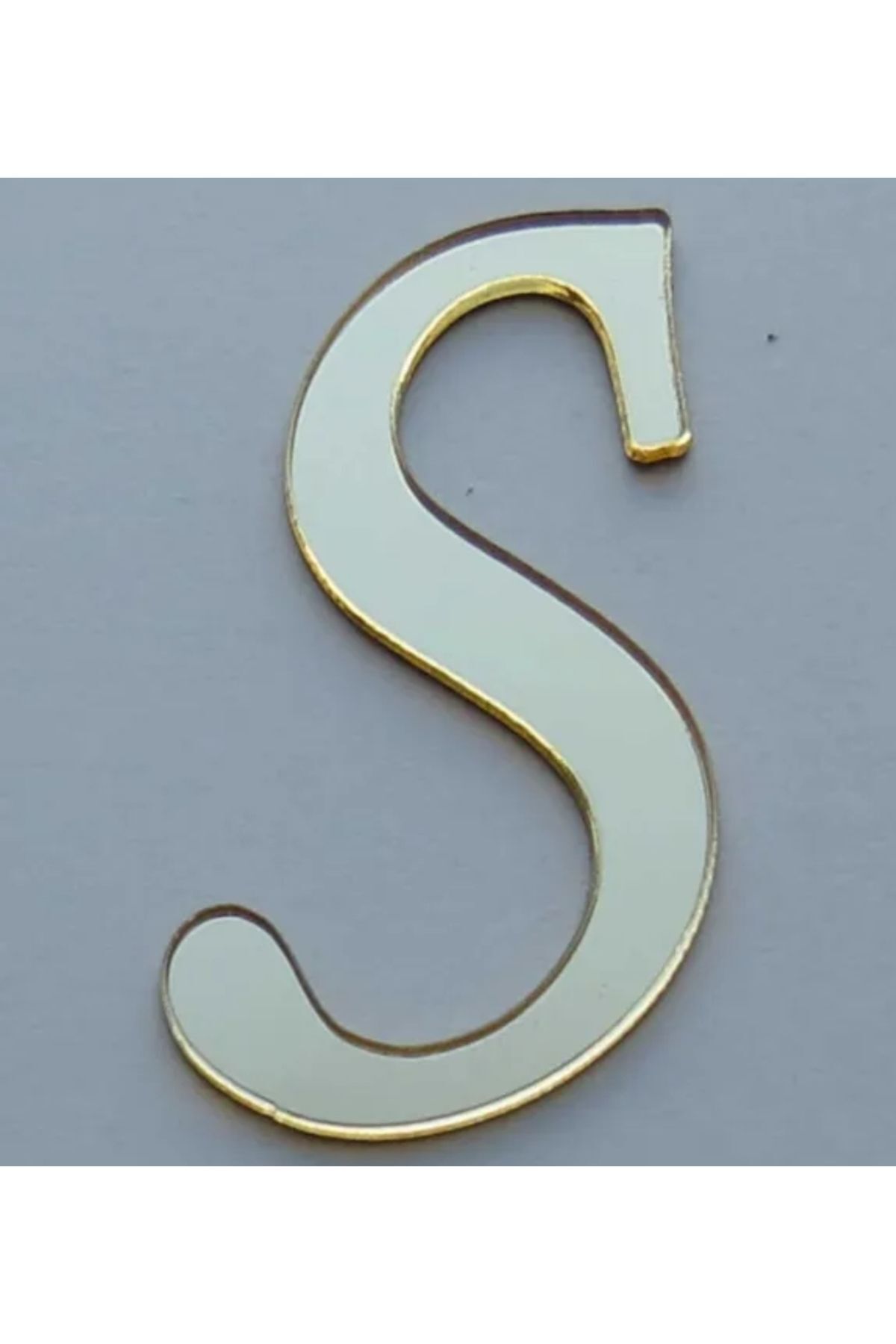 Yapışkanlı Pleksi Harf Gold S Harfi 4cm Çapında 1 Adet