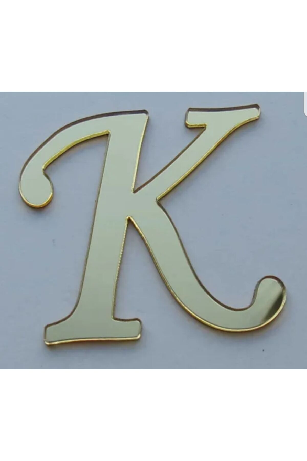 Yapışkanlı Pleksi Harf Gold K Harfi 4cm Çapında 1 Adet