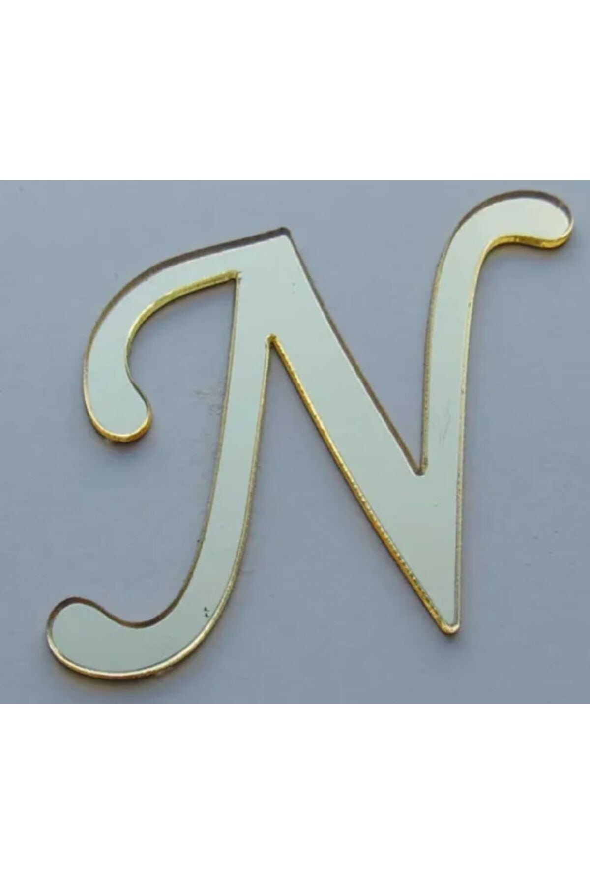 Yapışkanlı Pleksi Harf Gold N Harfi 4cm Çapında 1 Adet