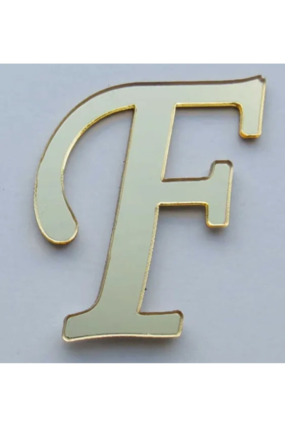 Yapışkanlı Pleksi Harf Gold F Harfi 4cm Çapında 1 Adet