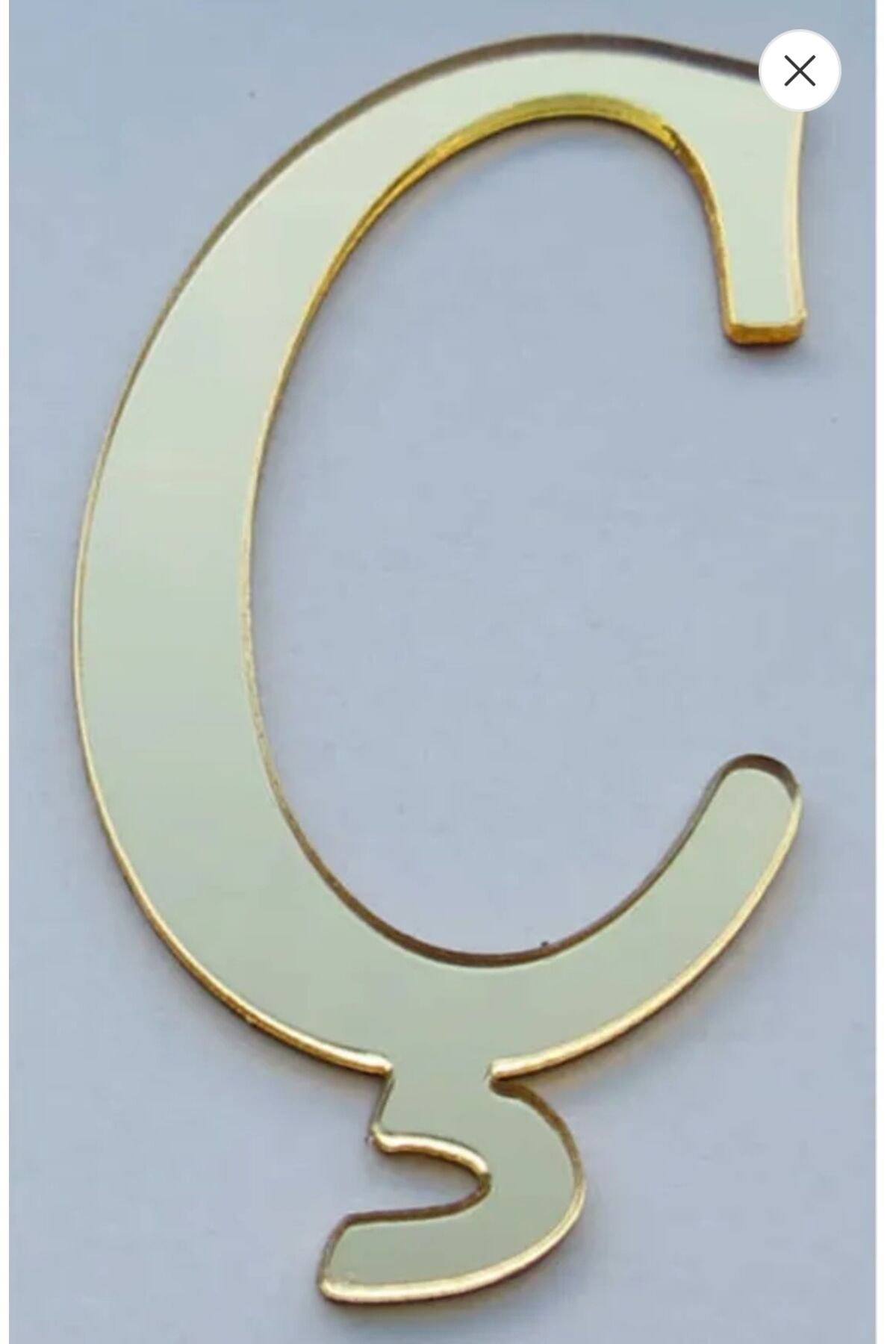 Yapışkanlı Pleksi Harf Gold Ç Harfi 4cm Çapında 1 Adet