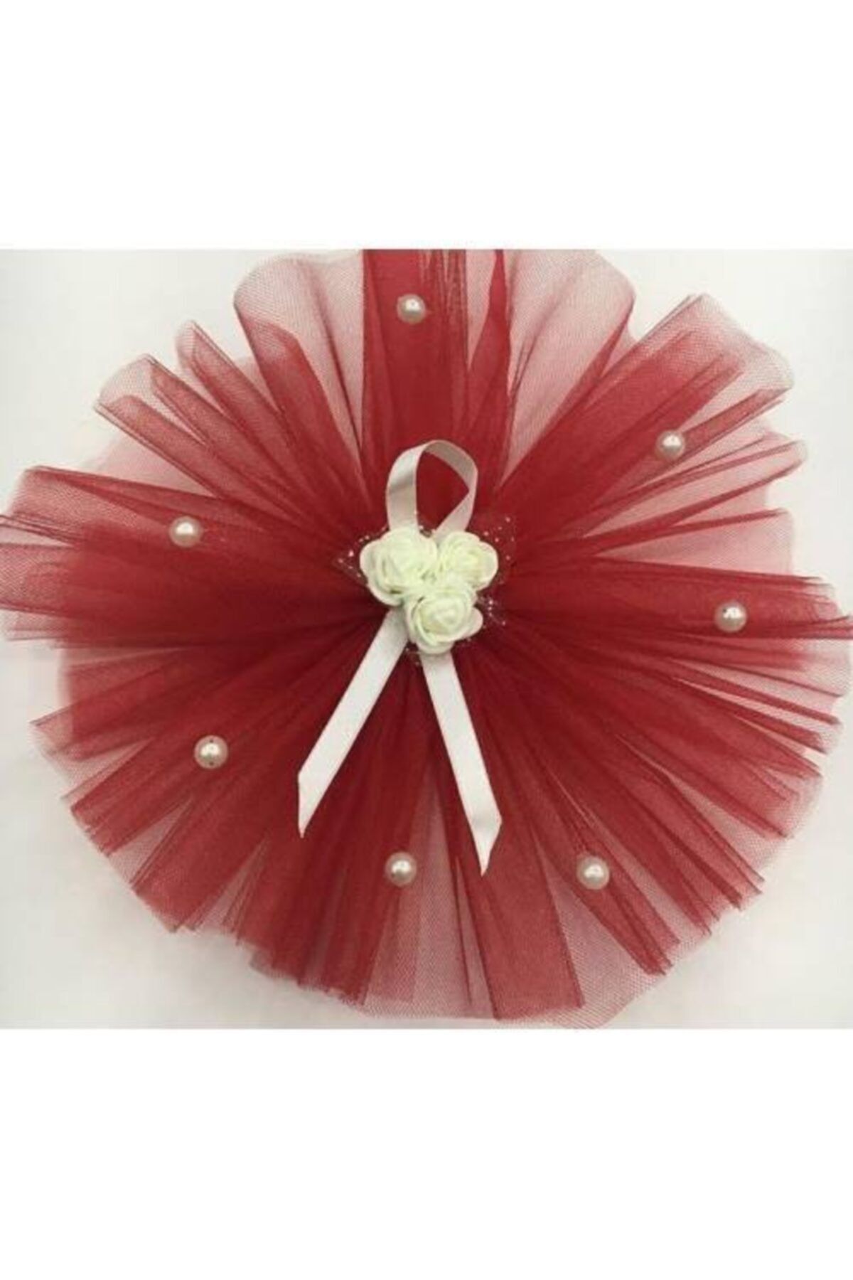 Düğün Gelin Arabası Süsü Incili, Güllü Tüllü Konvoy Süsü 12 Adet