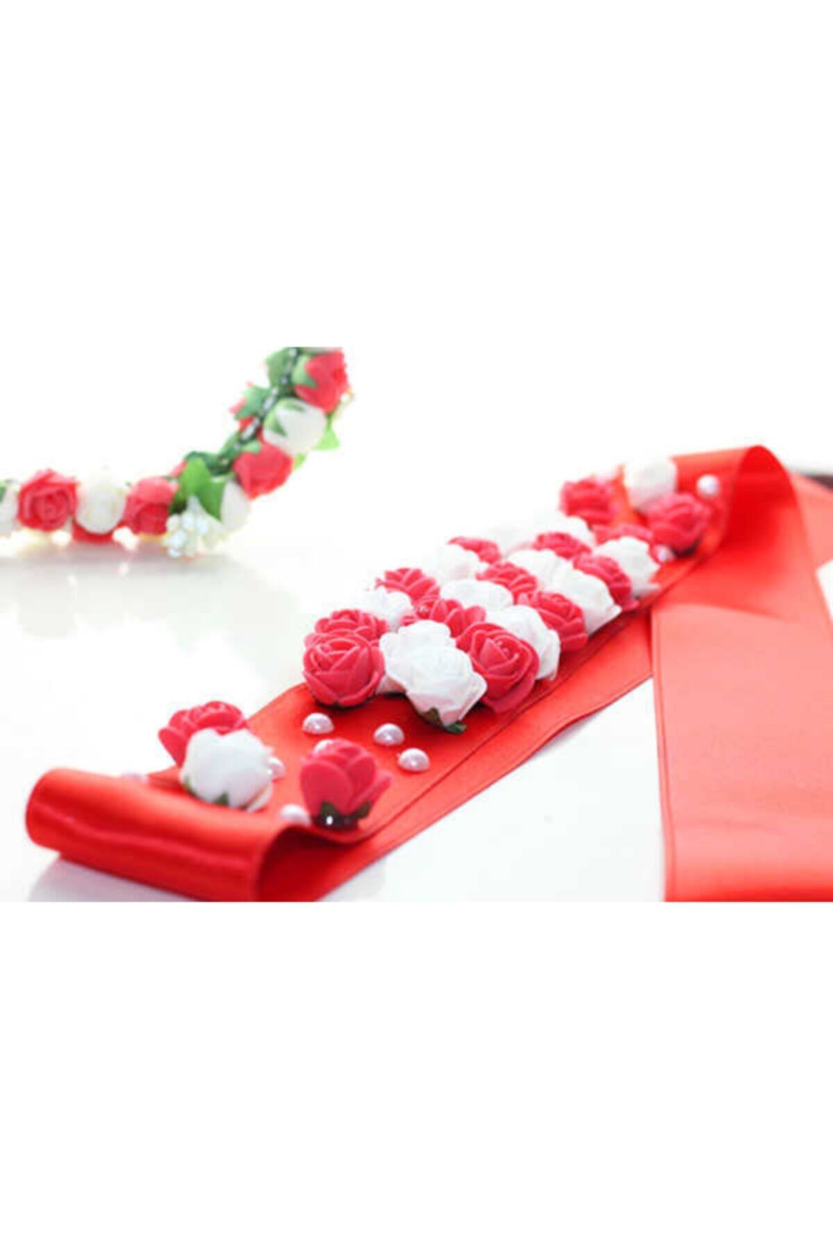 Kırmızı Gelin Kemeri-kırmızı Beyaz Çiçekli