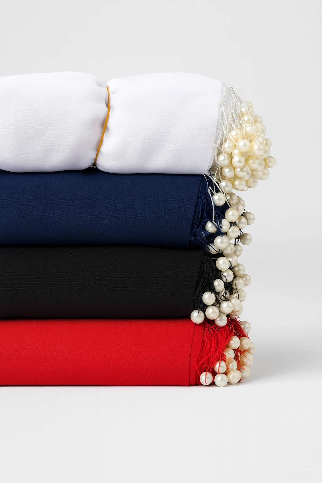 İncili Şifon Halay Mendili Karışık Renklerde 10 Adet Gelin Mendili Damat Mendili Kına Malzemesi