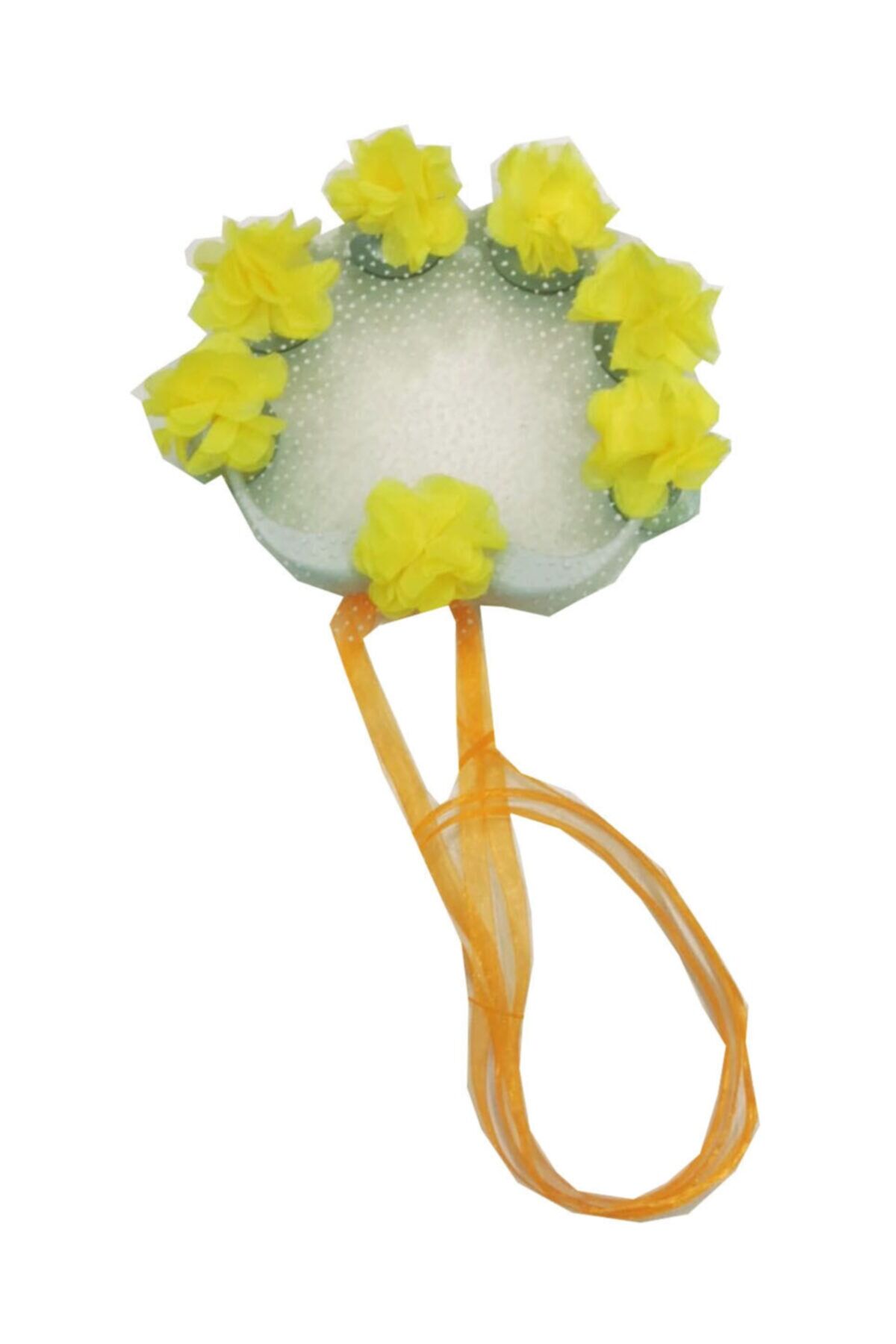 Tef Kına Gecesi Kına Malzemesi Lazer Güllü Kurdaleli Tef Sarı 5 Adet