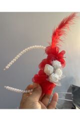 Kına Gecesi Nedime Tacı 10 Adet Kırmızı