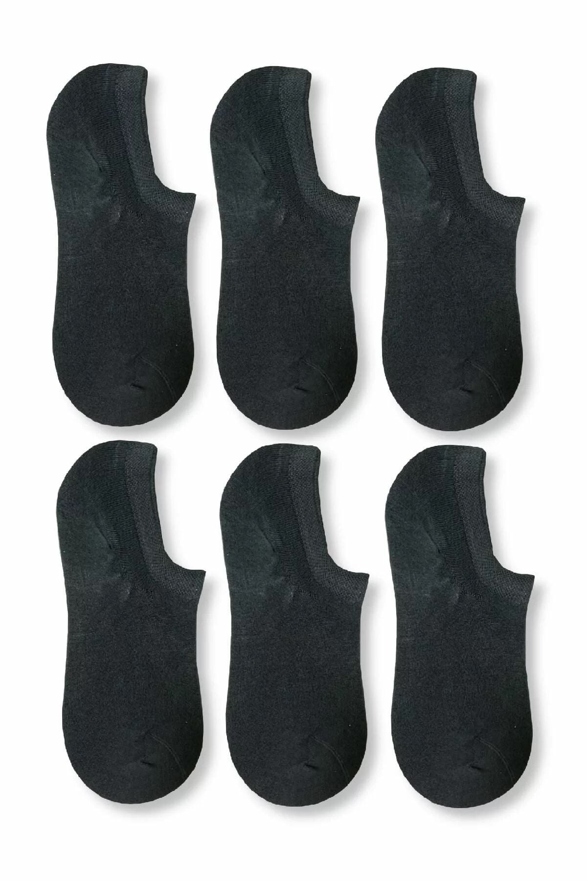Erkek Füme Bambu Görünmez Spor Ayakkabı Çorabı 6 Çift Füme - 40/44