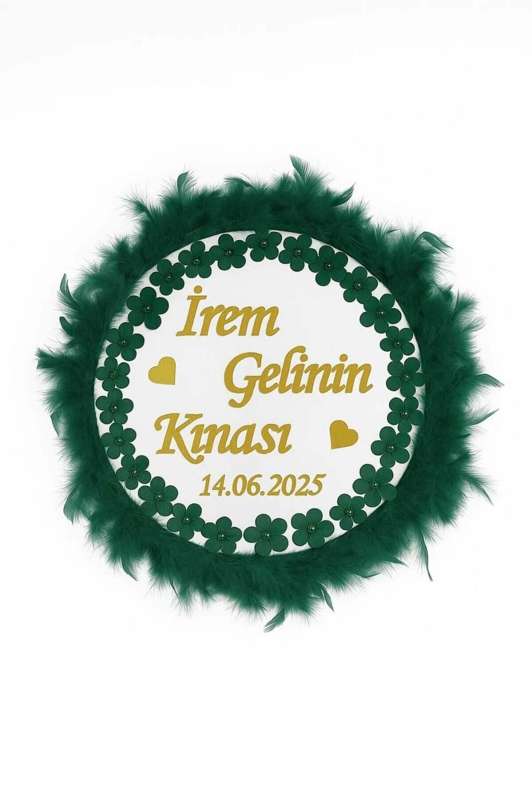 İsme ÖzelOtriş Süslü Pleksi Yazılı Aplikli Deri Tef Kına Gecesi Gelin Tefi 30cm Vurmalı Müzik Aleti Zümrüt Yeşi̇li̇