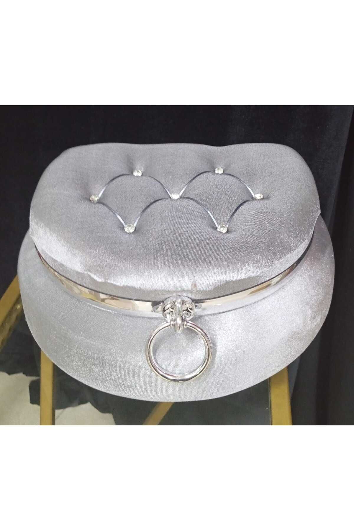 Gelin Çeyiz Makyaj Sandığı Lüx İthal Kadife D Model Taşlı Plexi Detaylı Gelin Makyaj Sandığı