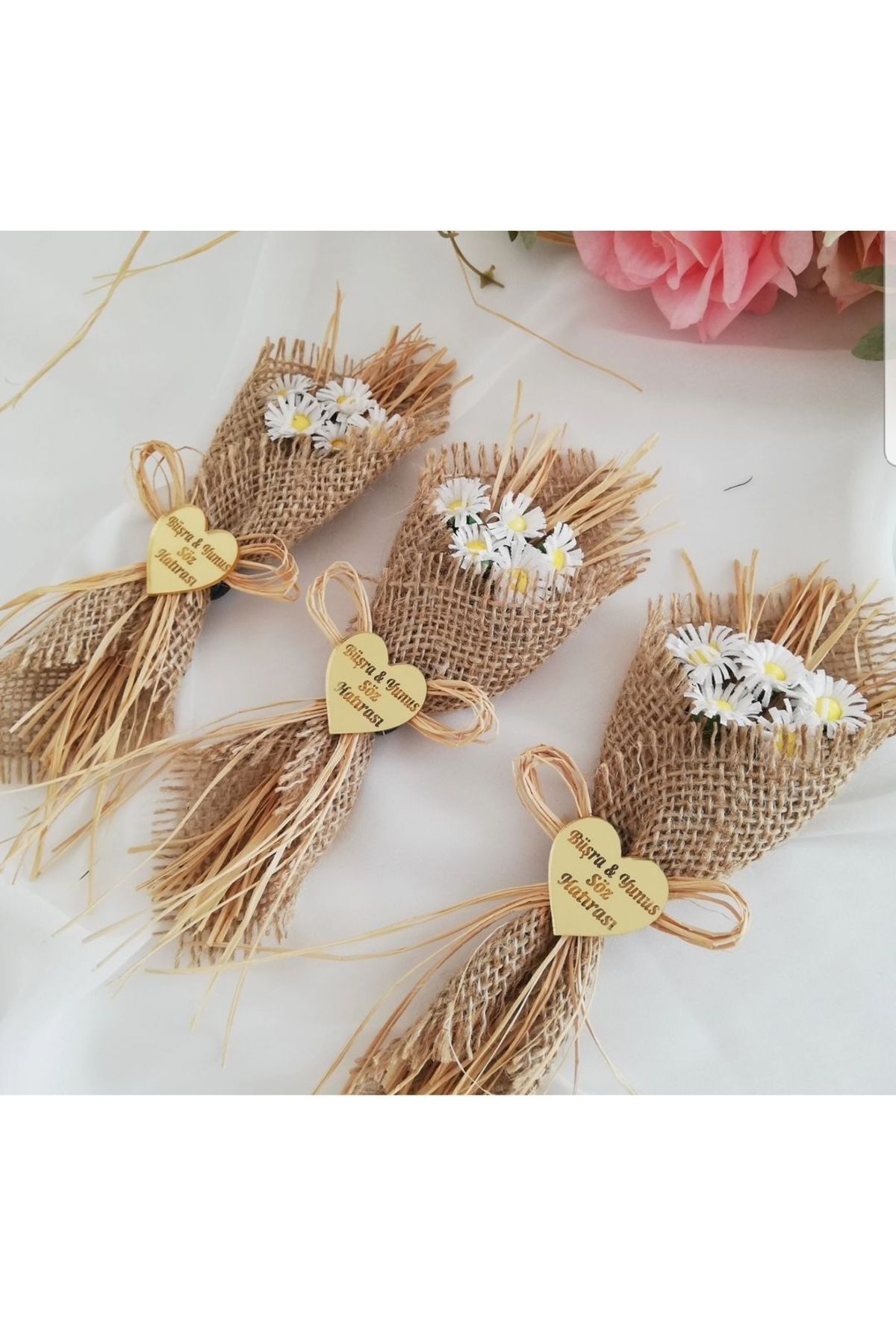 Nişan Hatırası Magnet Söz Nikah Düğün Hatırası Magneti Papatya Magnet 10 adet