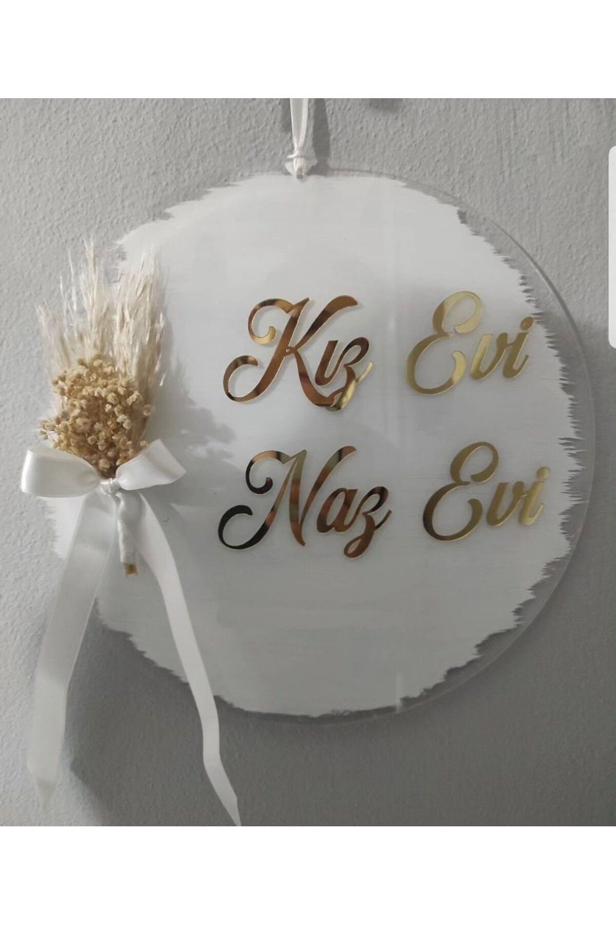 Kız Evi Naz Evi Kapı Süsü Duvar Süsü Ve Kapı 28cm Çapında Şeffaf Plexi Kapı Süsü