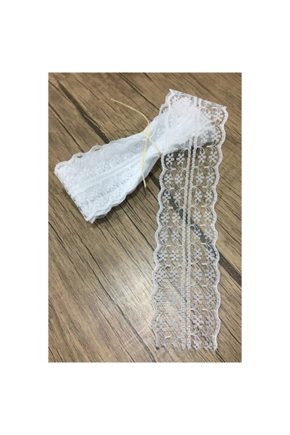 Beyaz Dantel Kurdele 4 Cm Çift Taraflı Ikili Dantel Güpür 5 Metre