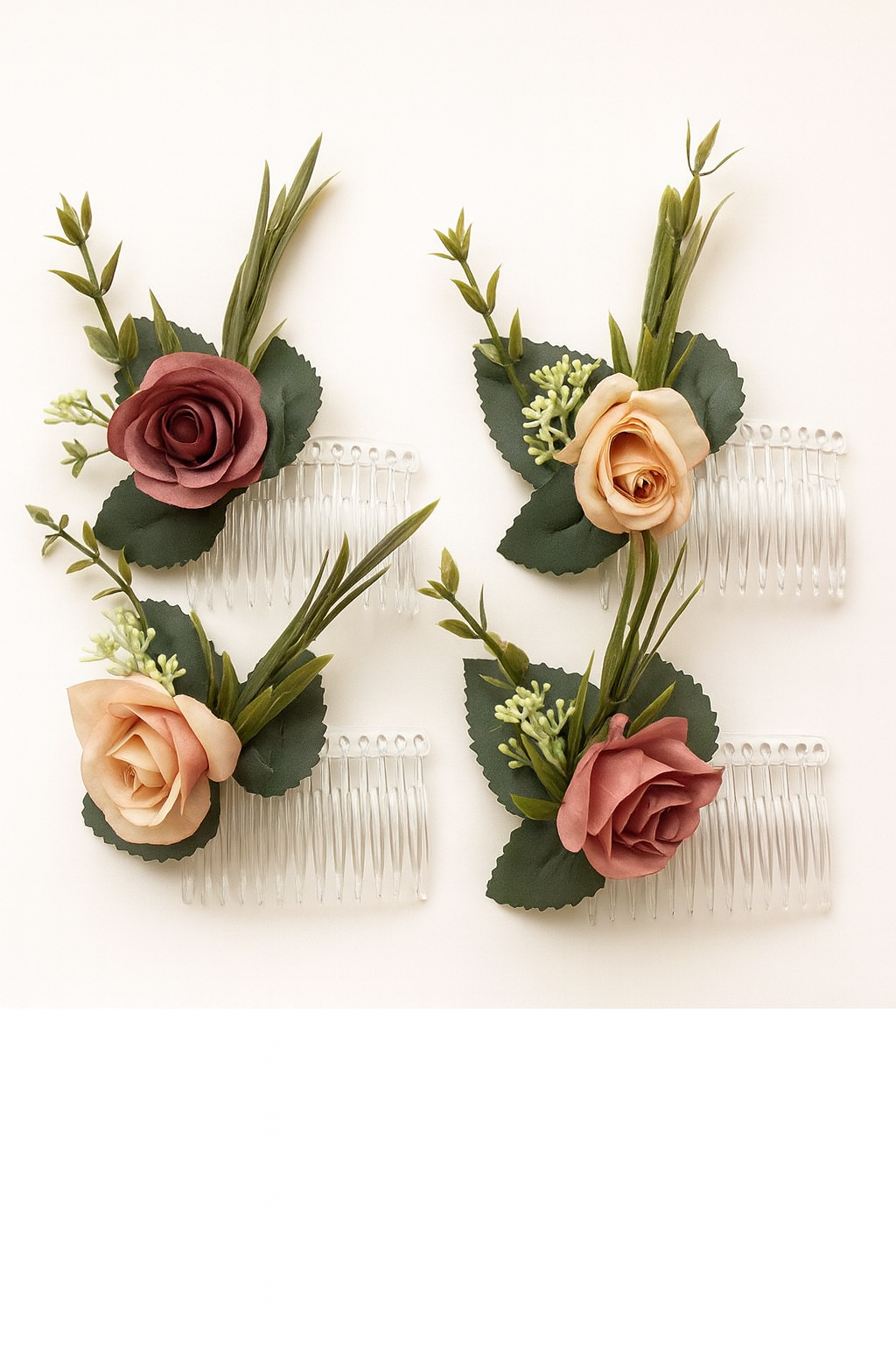 Gelin Nedime Saçı Tokası Çiçekli Trak Saç Tokası 4lü