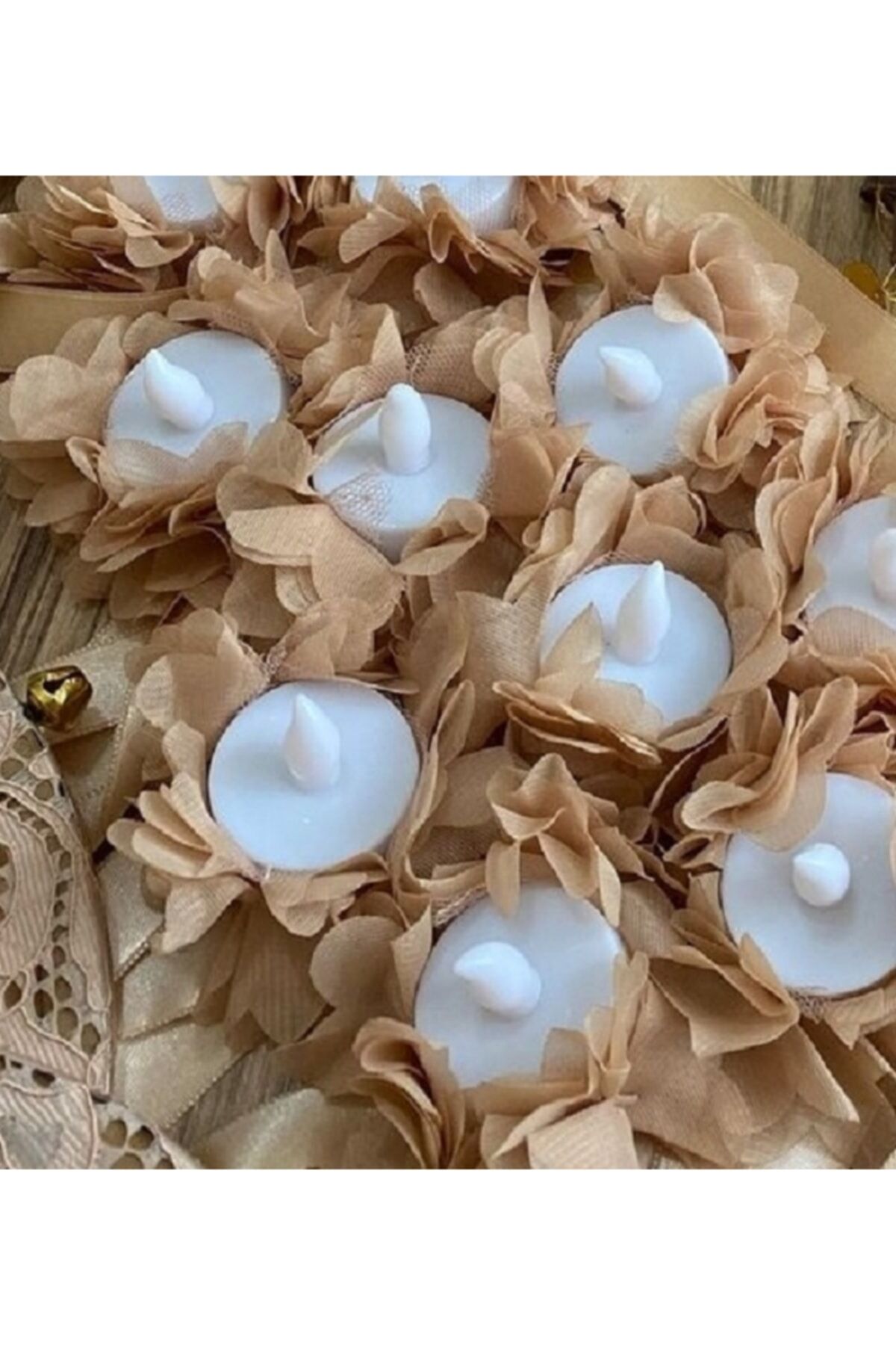 Lazer Kesim Güllü Led Mum Kına Gecesi Kına Malzemeleri 10 Adet