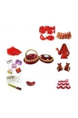 Kına Gecesi Kına Seti 384 Parça Kırmızı Kına Paketi Parti Malzemesi