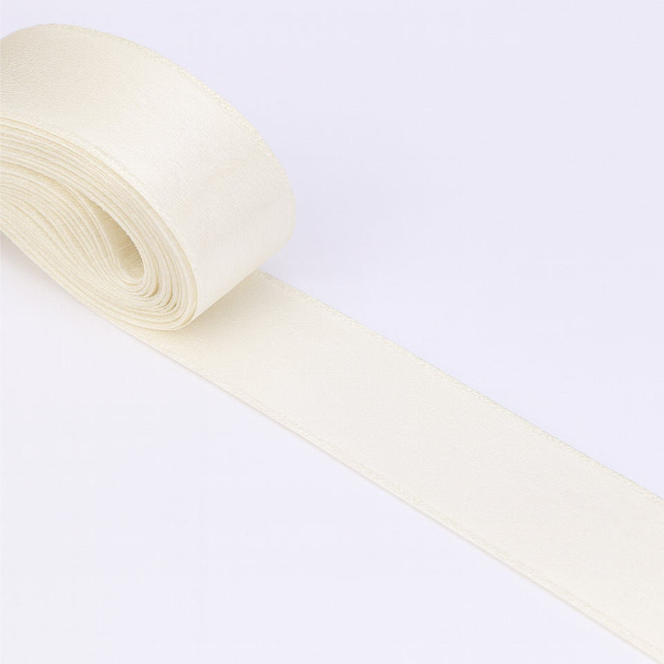 Saten Kurdela 2 Cm 10 Metre 1 Top En 2 Santim Boy 10 Metre Kurdele Krem