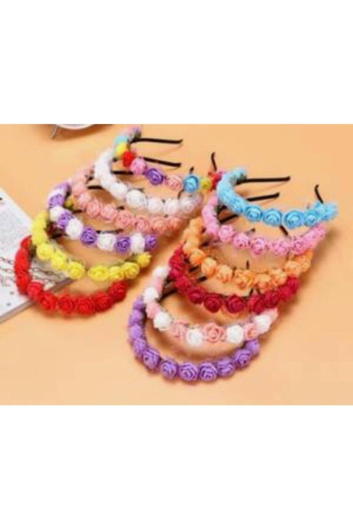 Mezuniyet,kına Gecesi Lateks Güllü Nedime Tacı Parti Aksesuarı 10lu