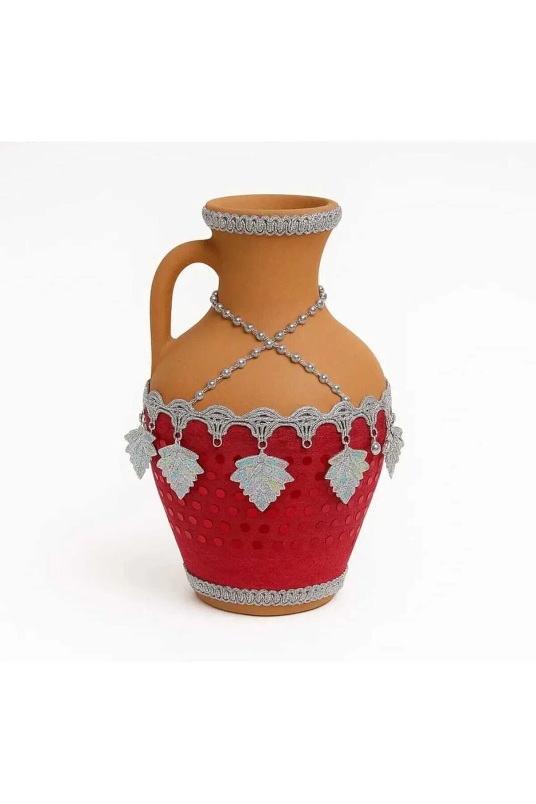 Süslü Gelin Kına Testisi, Düğün Kına Küpü, Kınada Kırmak İçin Testi, Cere, Küp, Kına Malzemesi