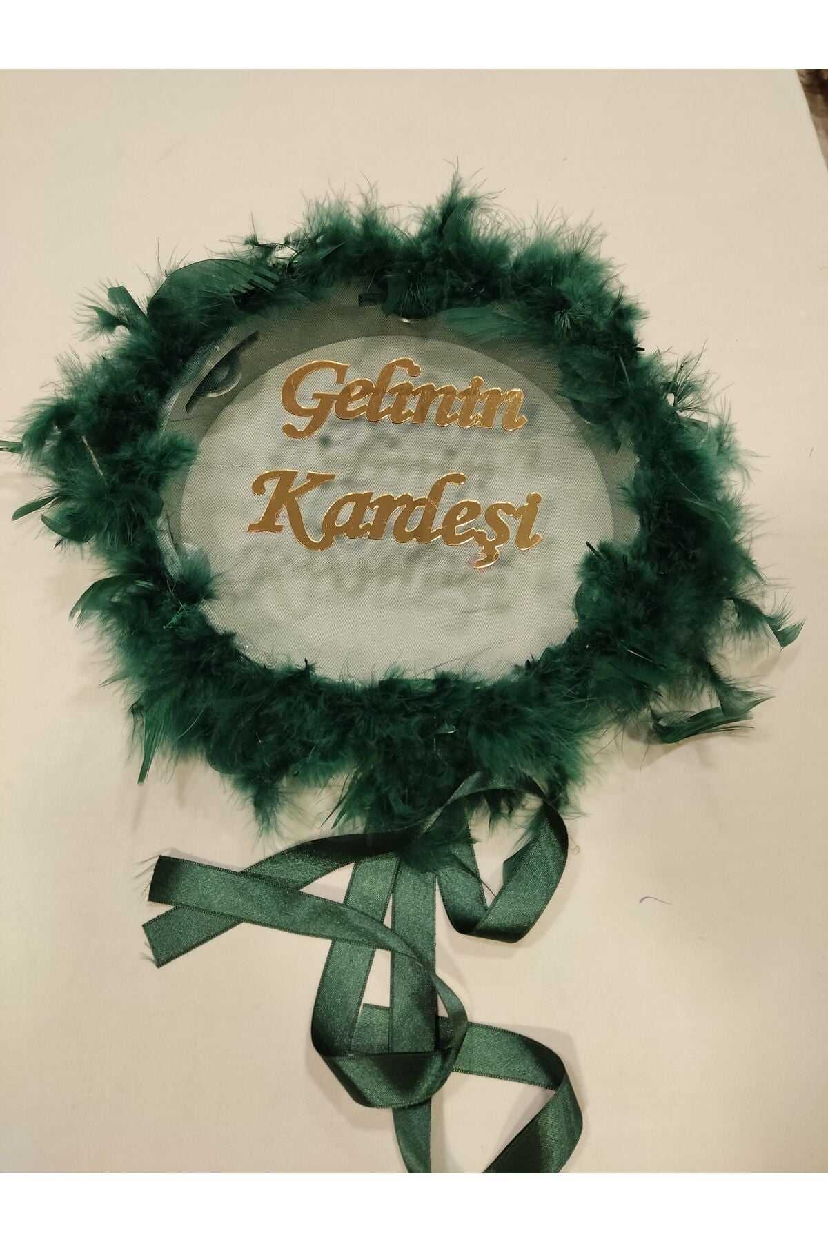 Gelinin Kardeşine Özel Otrişli Pleksi Yazılı Özel Kına Tefi Kına Malzemeleri Def Yeşil