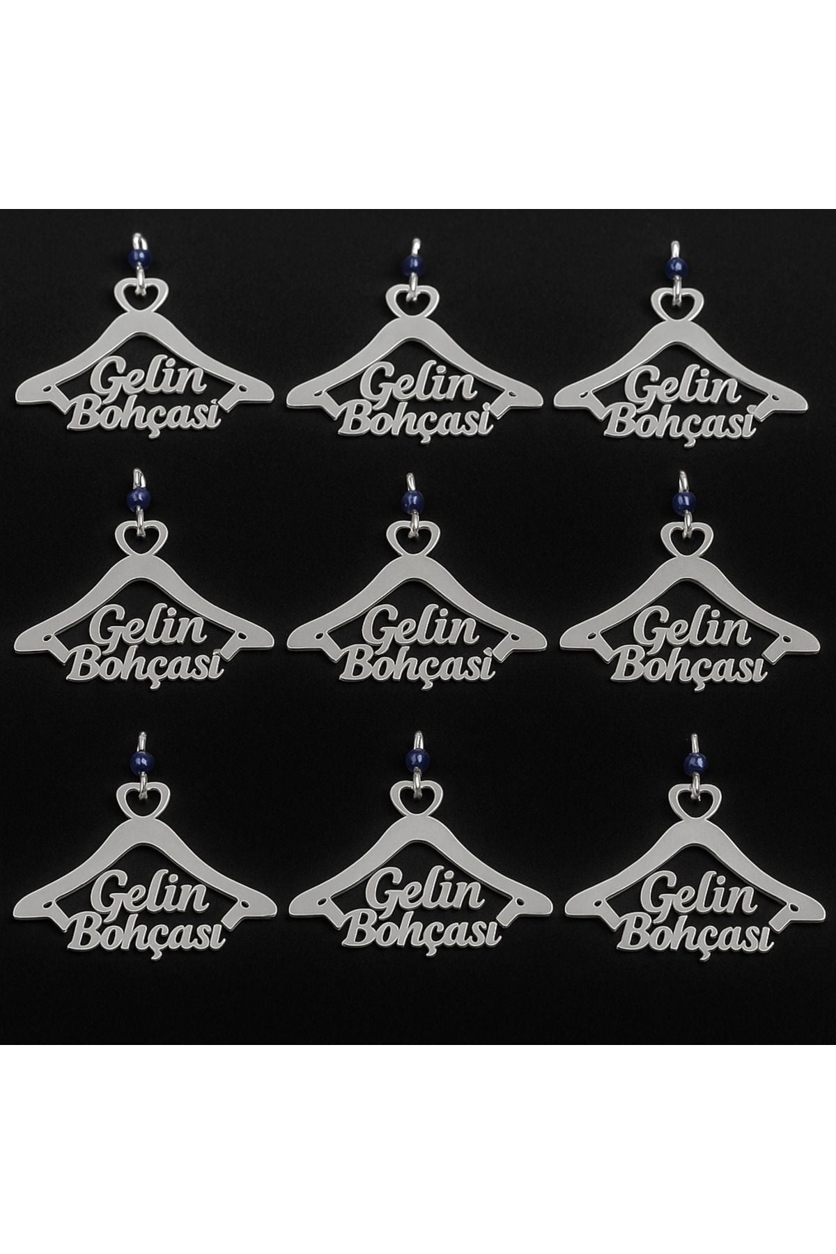 Pleksi Gelin Bohçası Yazısı Bohça Süsü 9 Adet Gümüş