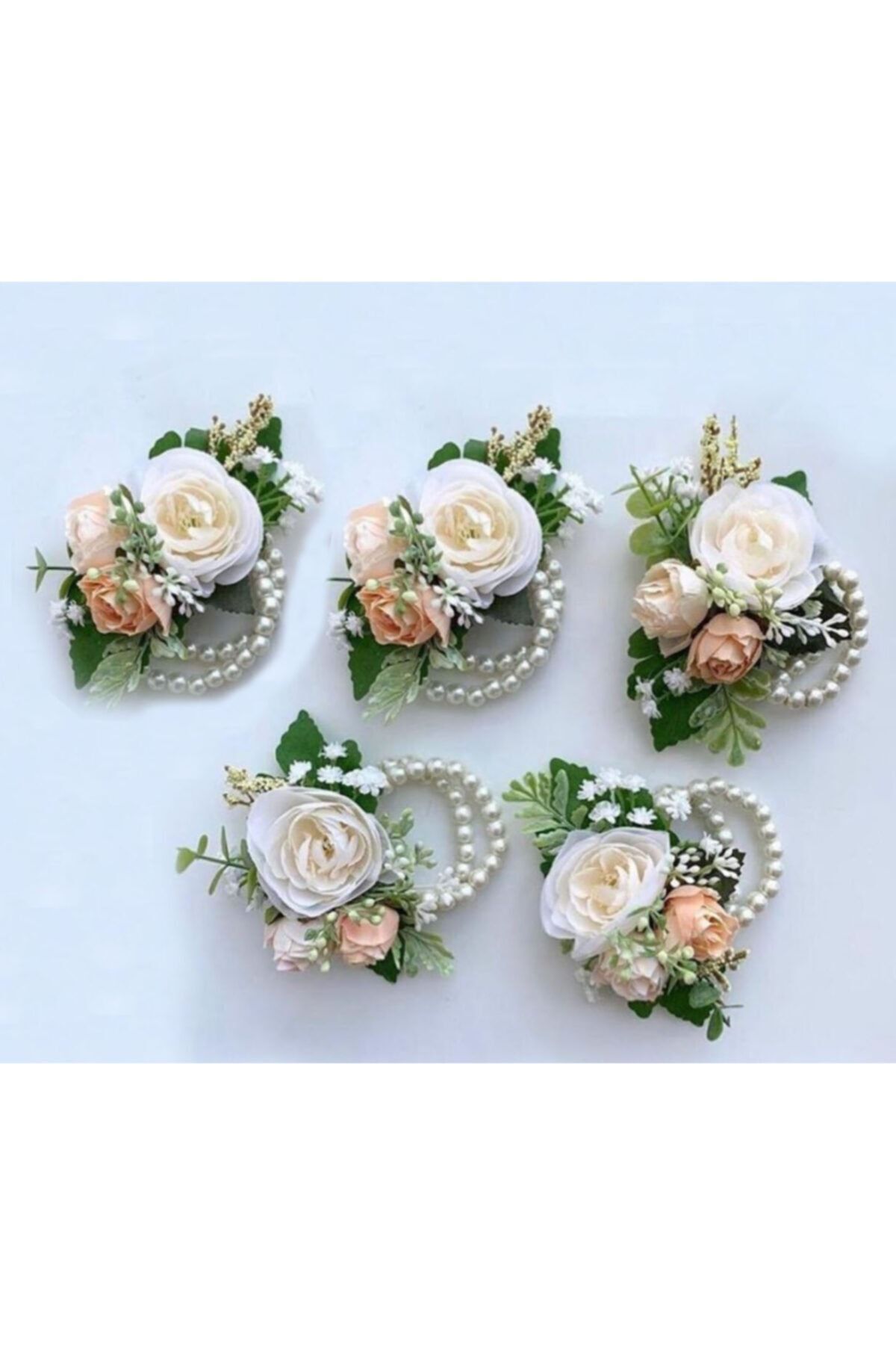 5'li Kına Gecesi Nedime Bilekliği Çift Sıra Incili Kına Malzemeleri