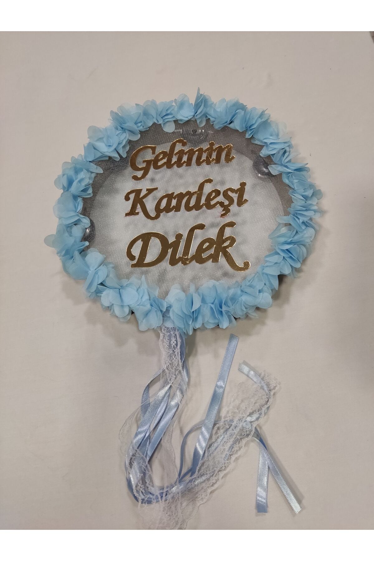 Gelinin Kardeşine Özel Lazer Güllü Kına Tefi Kına Malzemeleri Zilli Def Çalgılı Turkuaz