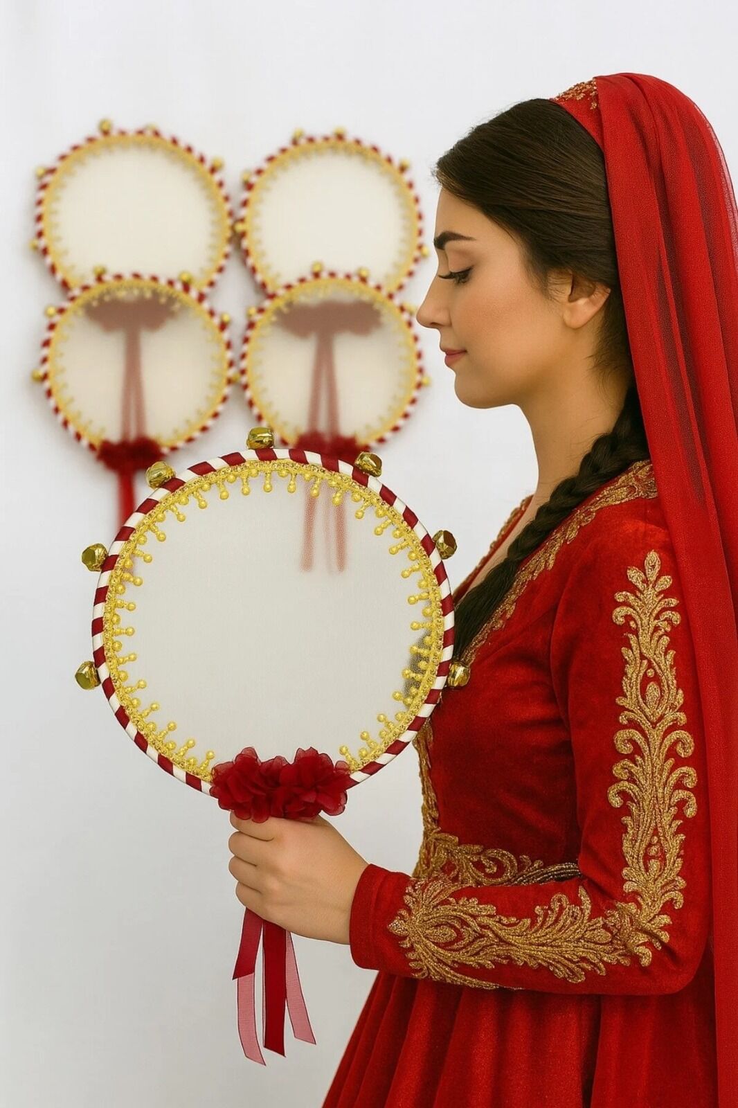 Gelin Nedime Tefi, Çiçek Ve Sultan Taşlı, Düğün Kına Gecesi Bride Sünnet Parti Defi 1 Adet