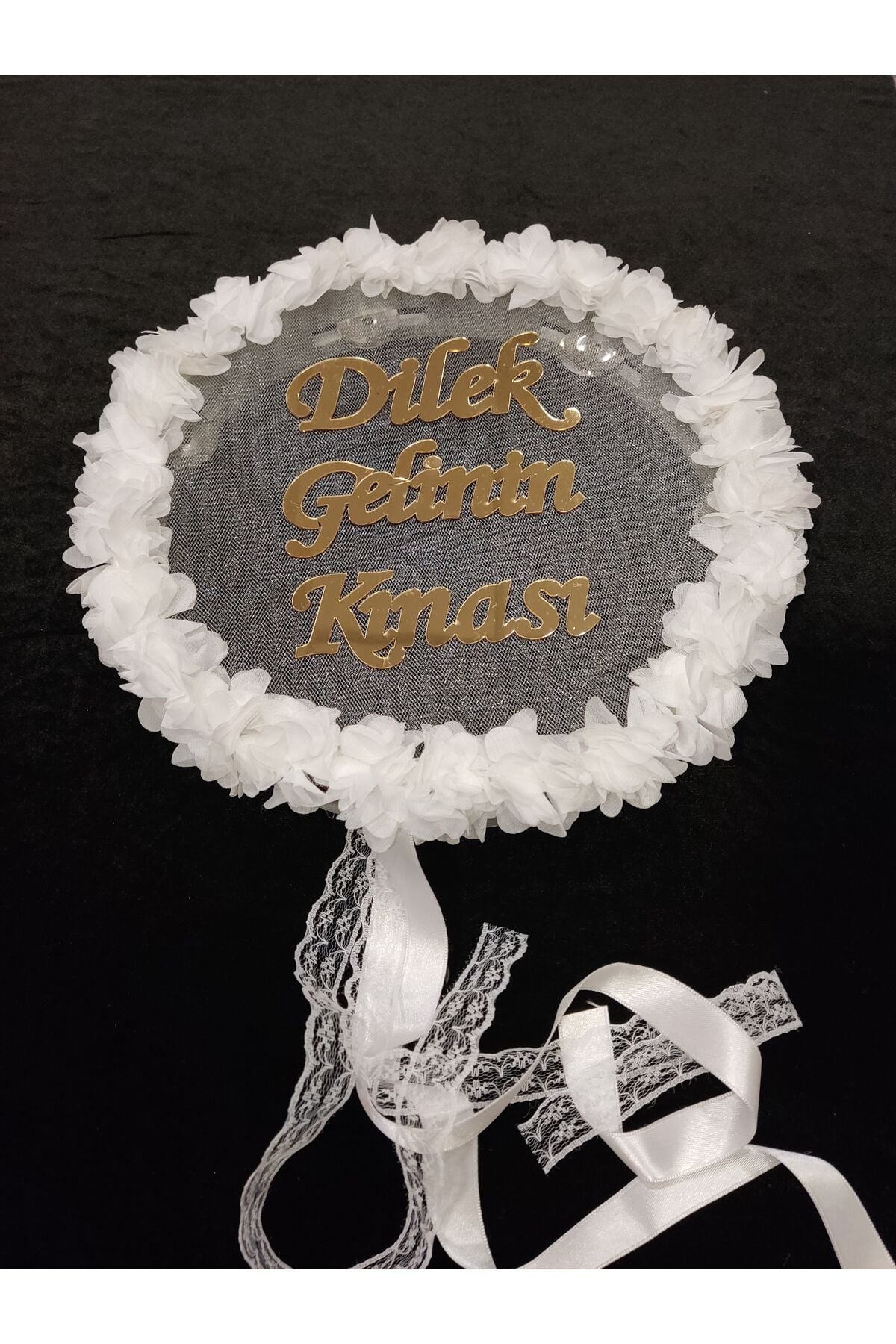 İsme Özel Lazer Güllü Pleksi Süslü Deri Tef Kına Gecesi Gelin Tefi 30 cm Vurmalı Çalgı Müzik Aleti Beyaz