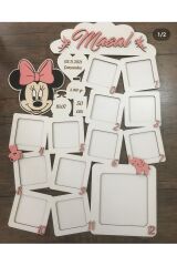 Ilk Yılım Fotoğraf Anı Çerçevesi - Dekoratif Bebek Odası 12 Aylık Resim Hatıra Çerçevesi