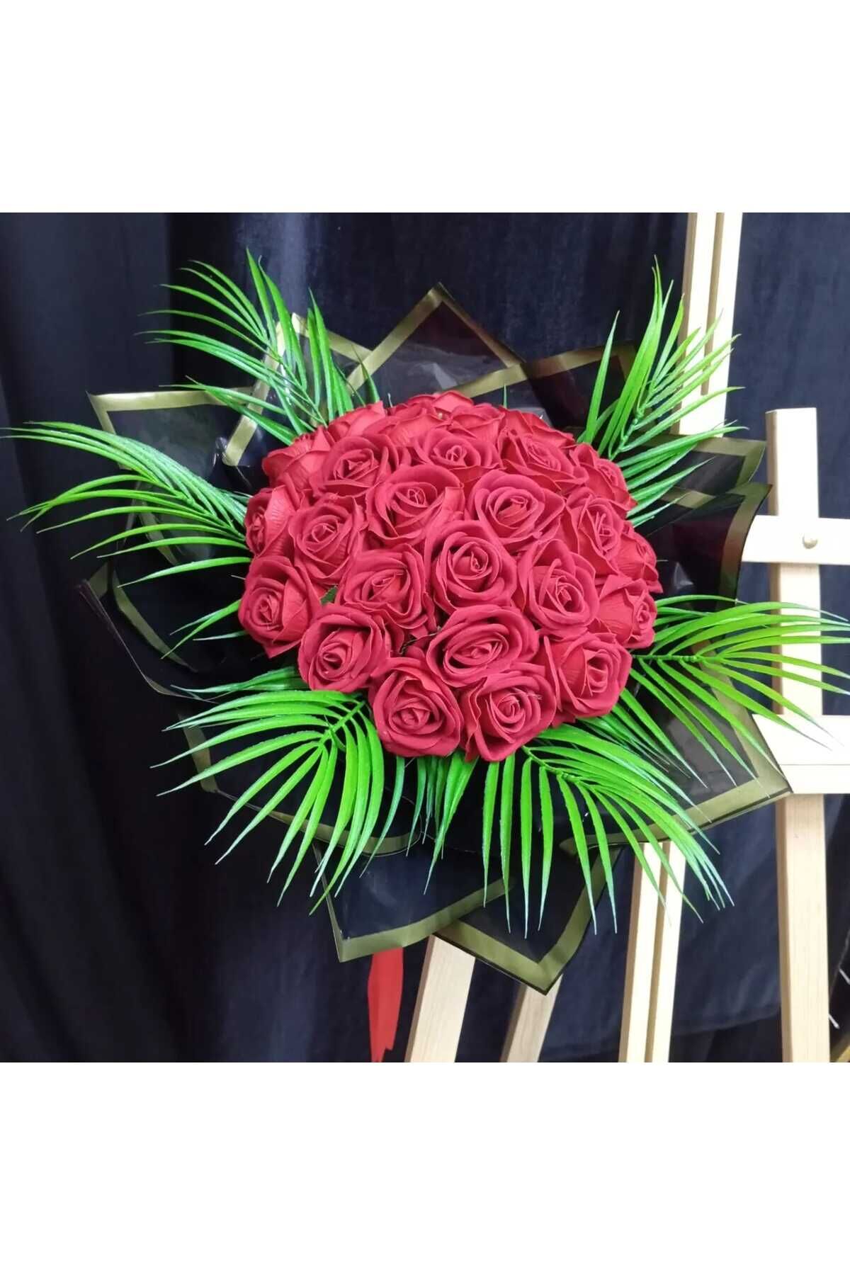 Gerçek Görünümlü Yapay Kadife Gül Kız Isteme Çiçeği