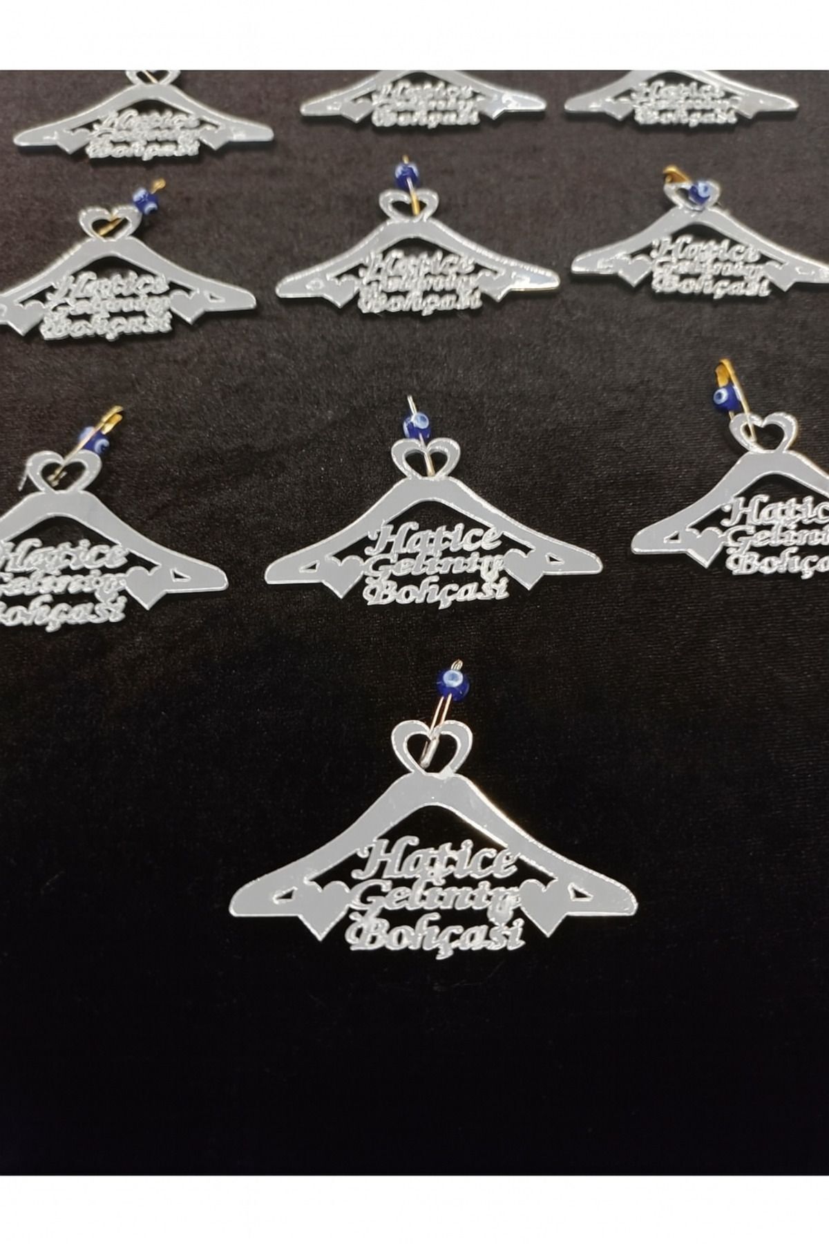 Pleksi Gelin Bohçası Yazısı Bohça Süsü 5 Adet Gümüş