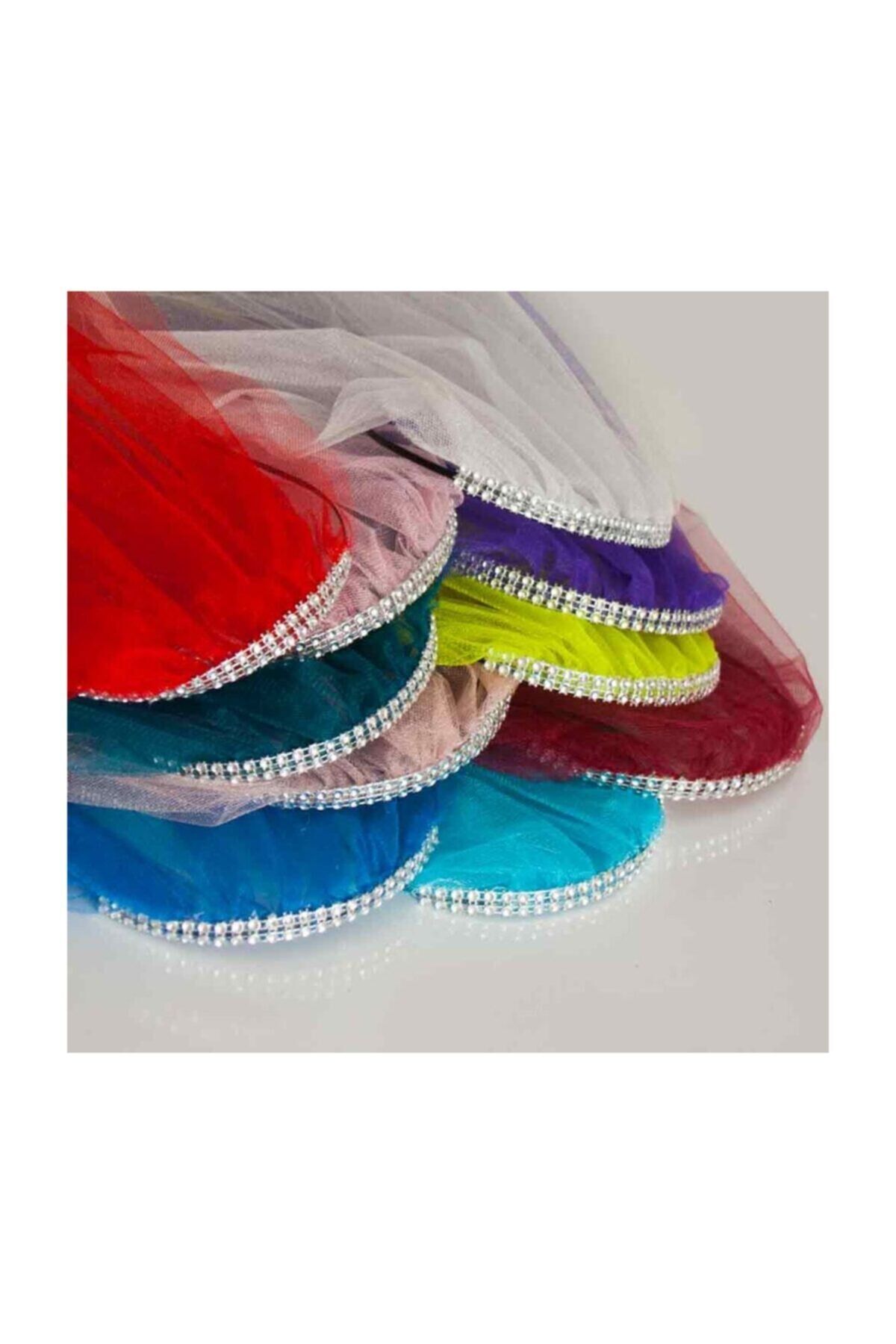 Kına Gecesi Taşlı Gelin Nedime Duvağı-nedime Tacı 10lu Rengarenk